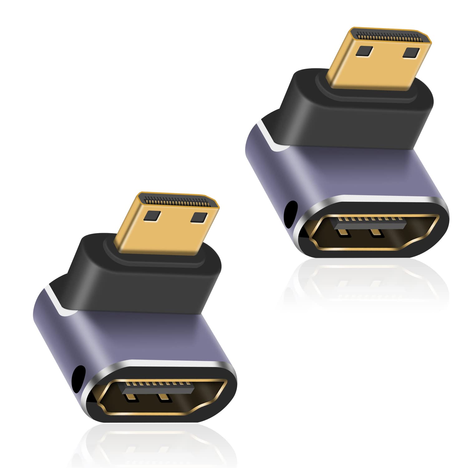 Rakuten - Duttek L字型HDMIミニ HDMI延長アダプタ, 8K HDMIミニ HDMI2.1変換アダプター Mini HDMI(オス) to HDMI(メス) 変換アダプタ金メッキコネクタ 8K@60Hz, 4K@144Hz, 2K@240Hz HDR対応