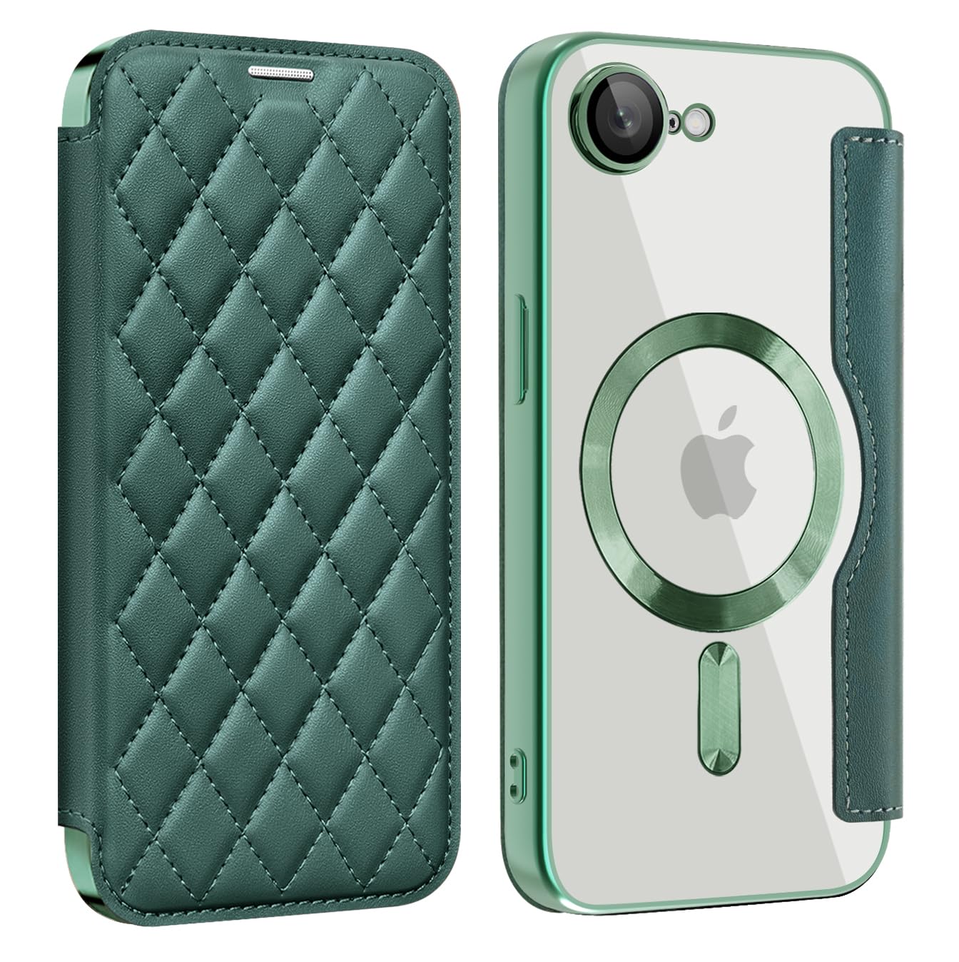 乐天商城 - MuZiF iPhone 17e 用 ケース 手帳型 Magsafe対応 クリア 背面 透明 キルティング 高級なPUレザー スマホケース カード収納 おしゃれ 韓国 人気財布型 カバー 軽量 アイフォン17e 用 手帳カバー ケース (iPhone17e