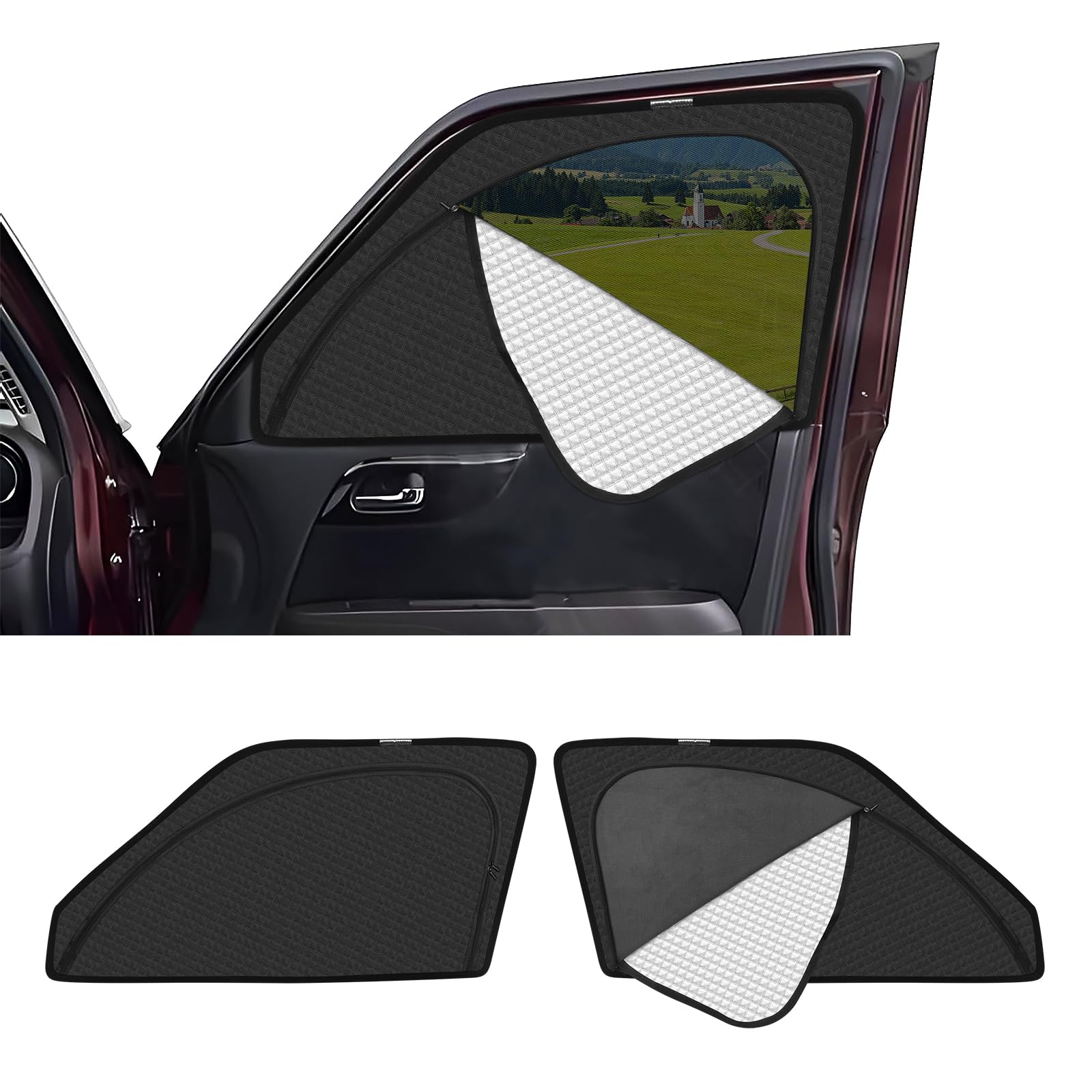 新型 N-ONE エヌワン JG3/4型 専用 サンシェード マグネット式 サイド用 車種専用 2in1一体式 カーシェード NONE JG3/4型 メッシュカーテン 換気 断熱 日除け メッシュサンシェード 日焼け防止 UVカット 遮光カーテン 日差し