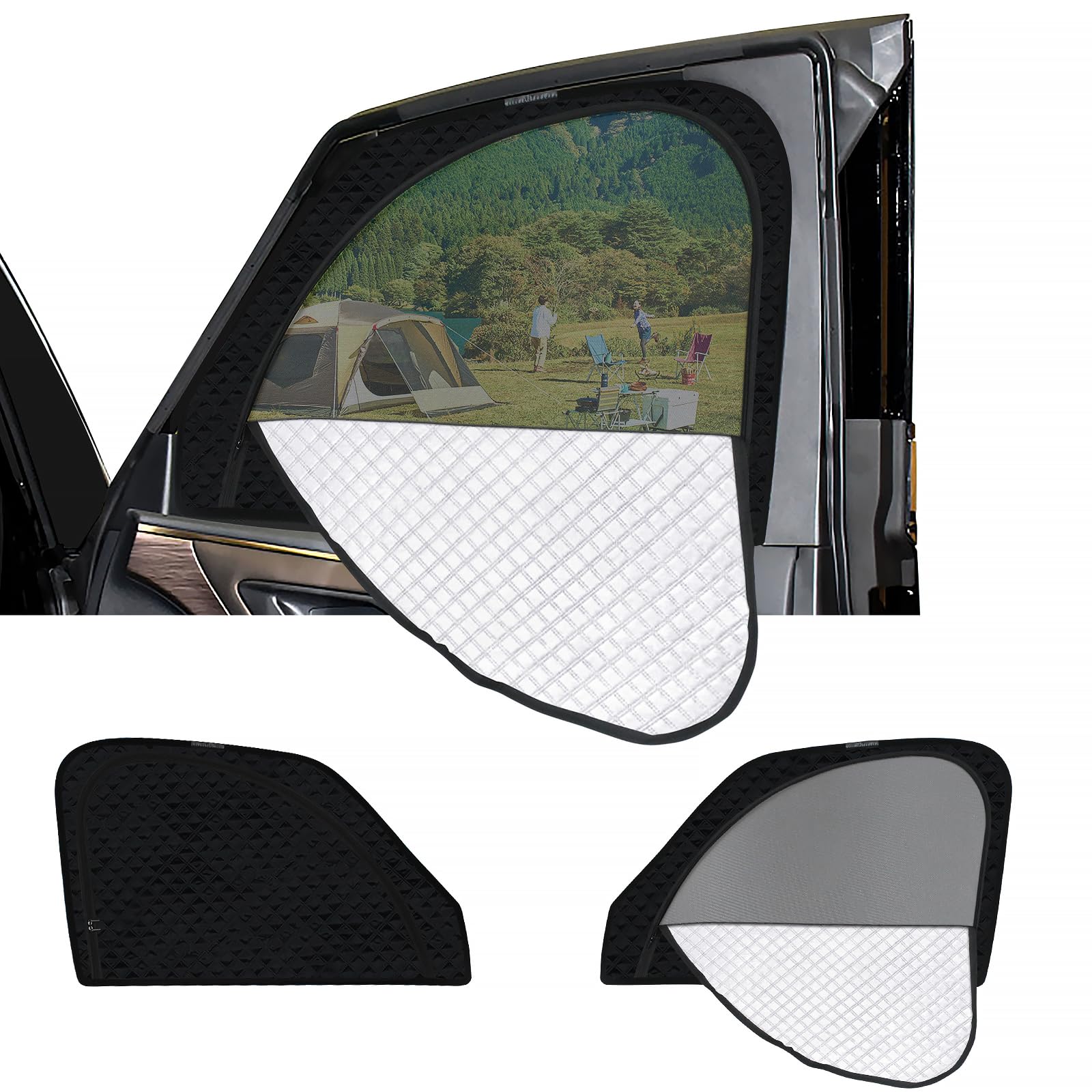 新型 アルファード ヴェルファイア 40系 専用 サンシェード マグネット式 サイド用 車種専用 2in1一体式 カーシェード Alphard Vellfire 4代目 メッシュカーテン 換気 断熱 日除け メッシュサンシェード 日焼け防止 UVカット 遮