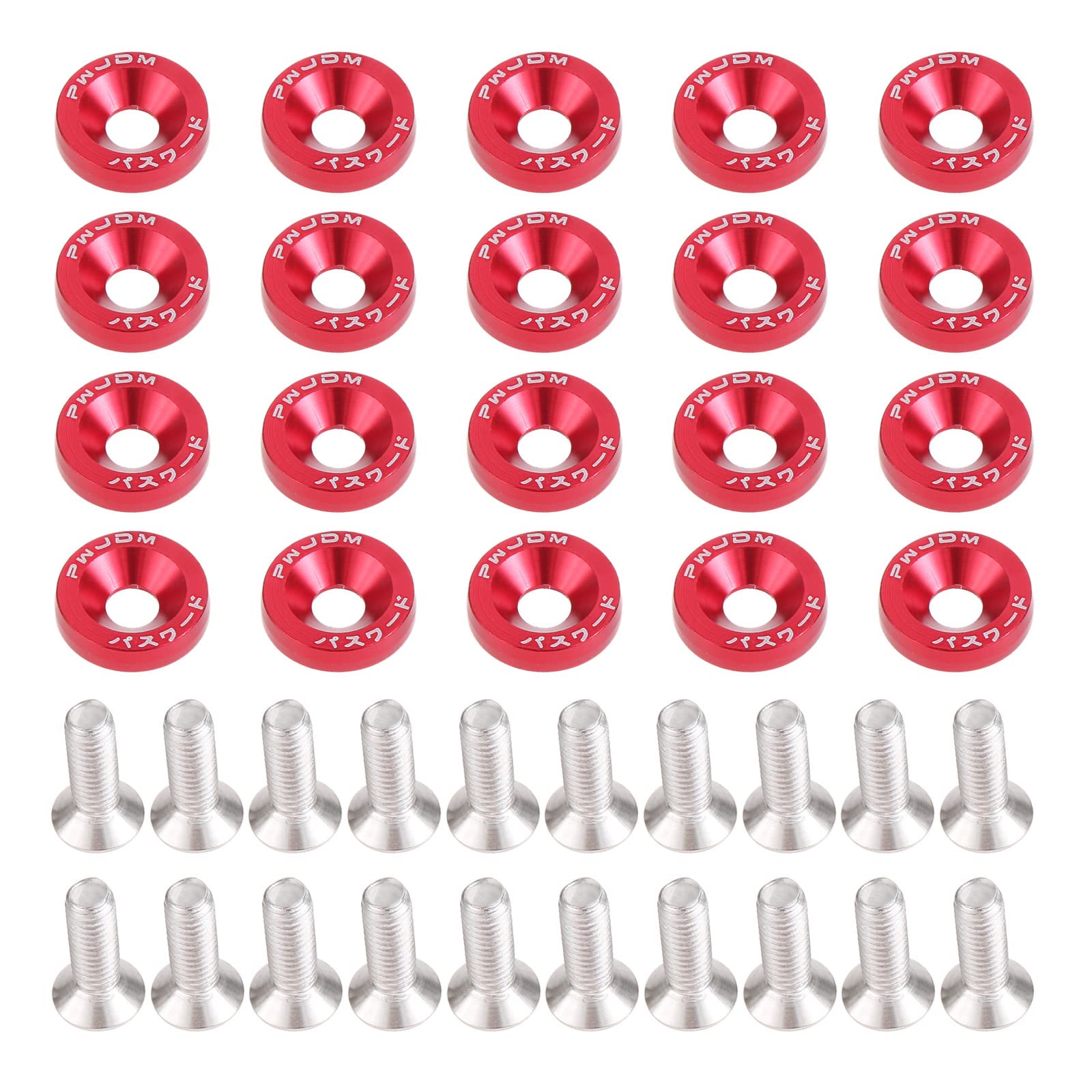 20個セット フェンダー ワッシャー M6 ボルト ナンバー ボルト ナンバープレート バンパー ワッシャー ..