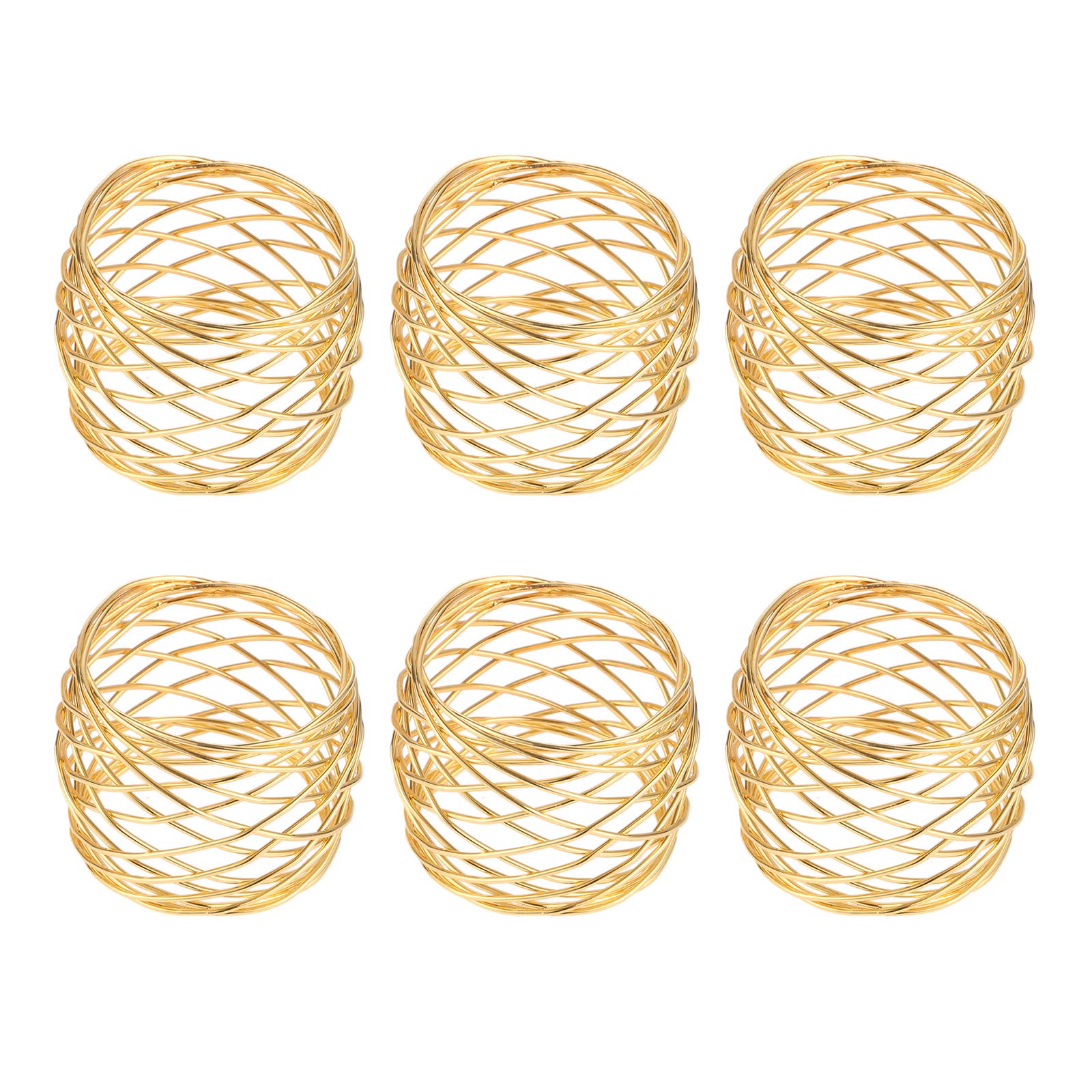 ナプキンリング ナプキンホルダー 結婚式 披露宴 テーブル装飾 パーティー レストラン用 ホテル 宴会 ディナー 食器飾り ゴールド 6個セット