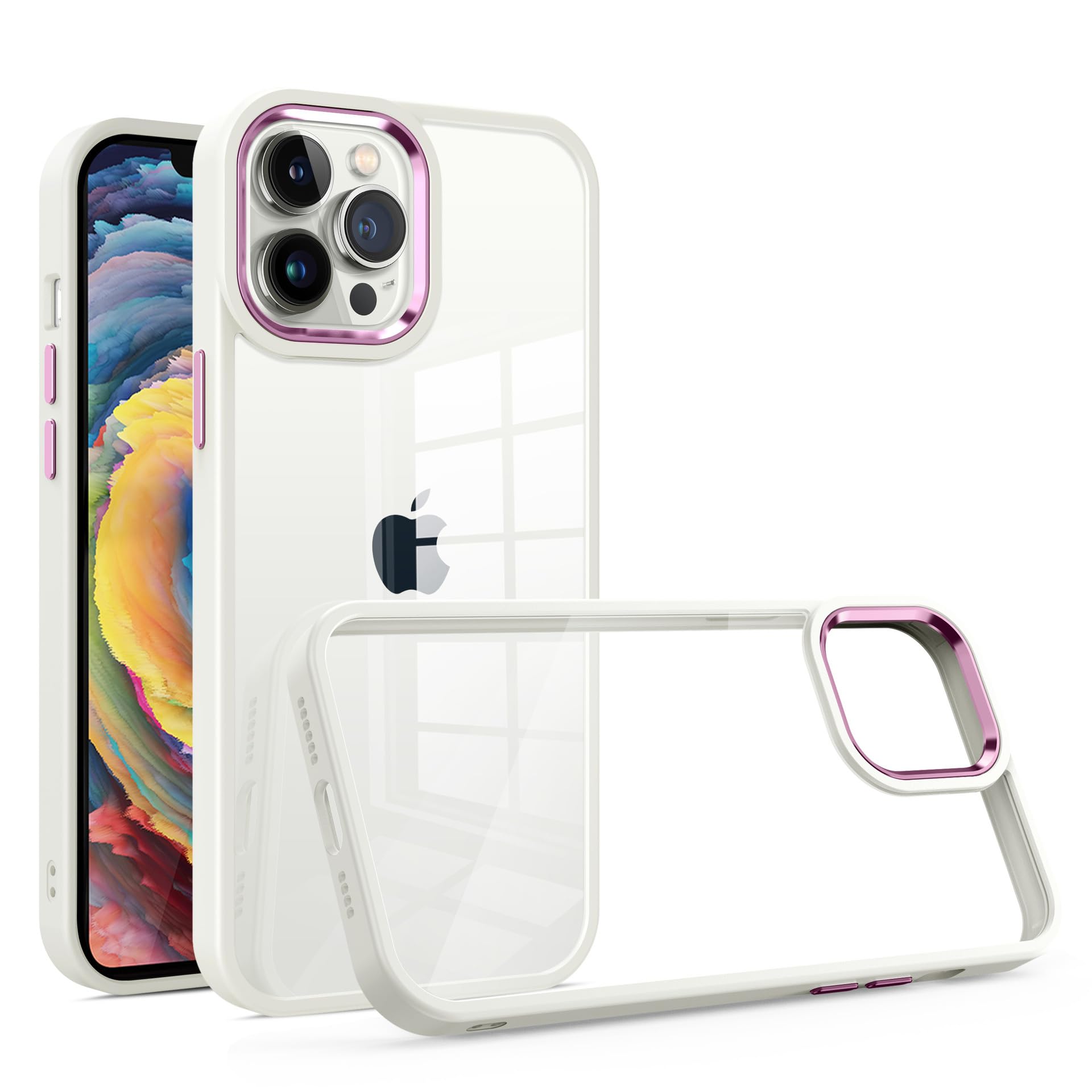 Rakuten - MuZiF iPhone 17 Pro 用 ケース クリア 薄型軽量 耐衝撃構造 黄変防止 擦り傷防止 透明 PC 背面クリア アイフォン17 Pro 用 カバー クリアケース（iPhone 17 Pro用,ホワイト）