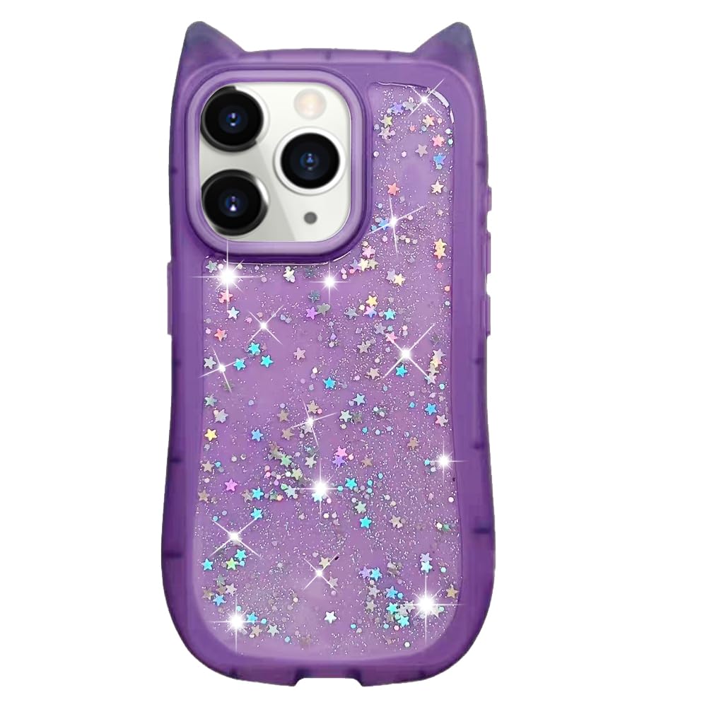 Rakuten - MuZiF iPhone 11 Pro Max 用 ケース クリア キラキラ 可愛い 猫耳 TPソフトケース 透明 かわいい ネコミミ 韓国 薄くて軽い 人気 おしゃれ 落下防止 耐衝撃 携帯カバー 11 Pro Max 用 スマホケース (iPhone