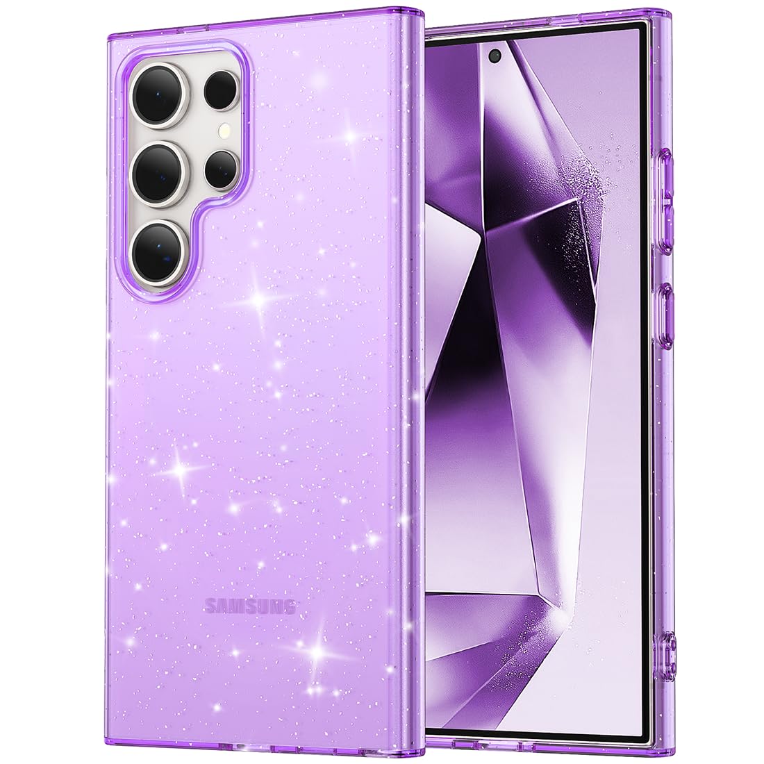 Rakuten - MuZiF Galaxy S26 Ultra 用 ケース クリア キラキラ 可愛い 透明 薄型 超軽量 グリッター 輝きピカピカ 携帯カバー 人気 おしゃれ 耐衝撃 傷防止背面 滑り止め 指紋防止 ストラップホール付き ギャラクシーS26 Ultra 用