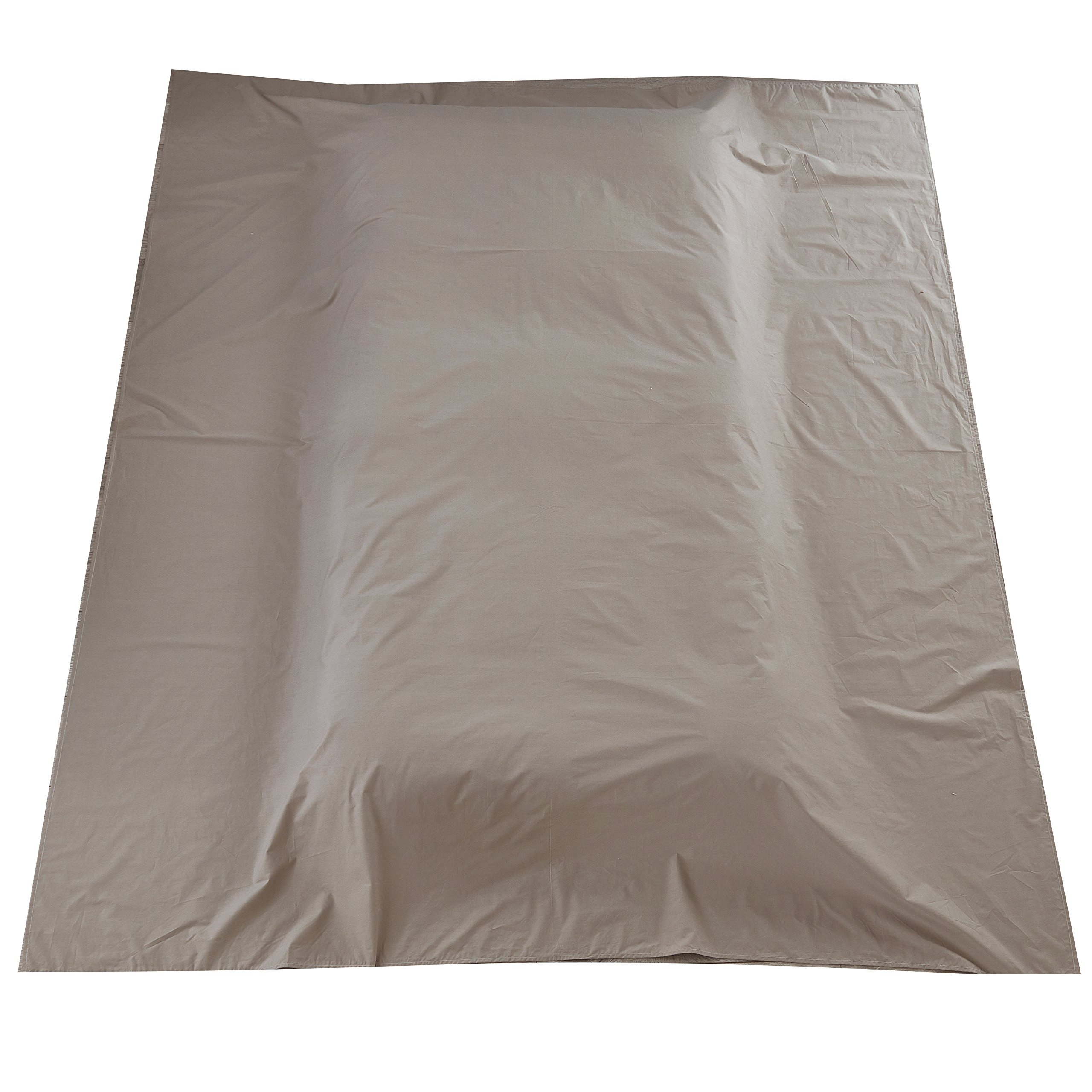 Rakuten - フラットシーツ クイーン 250x240cm 綿100％ 敷きシーツ ベッドシーツ 200本ブロード マットレスカバー 防ダニ 抗菌 無地 グレー