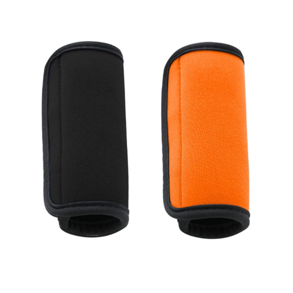 持ち手カバー 2個セット ラゲッジハンドルカバー カバー ハンドル ソフトグリップ 快適クッション効果 痛くなりにくい 着脱簡単 かばん バッグ 保護 クッション (ブラック+とうこうしょく)