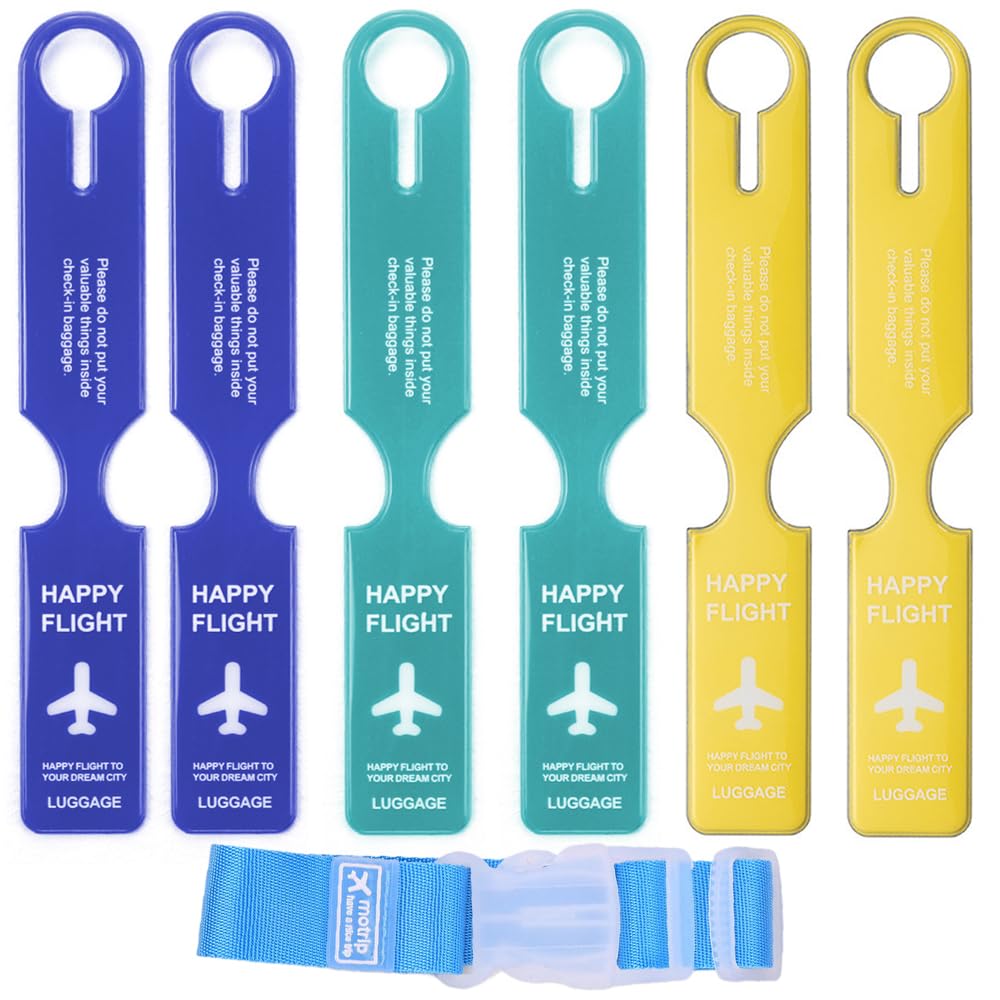 荷物タグ ネームタグ 旅行用荷物タグ スーツケースタグ ラゲッジタグ 荷物識別 3色セット（ライトブル..