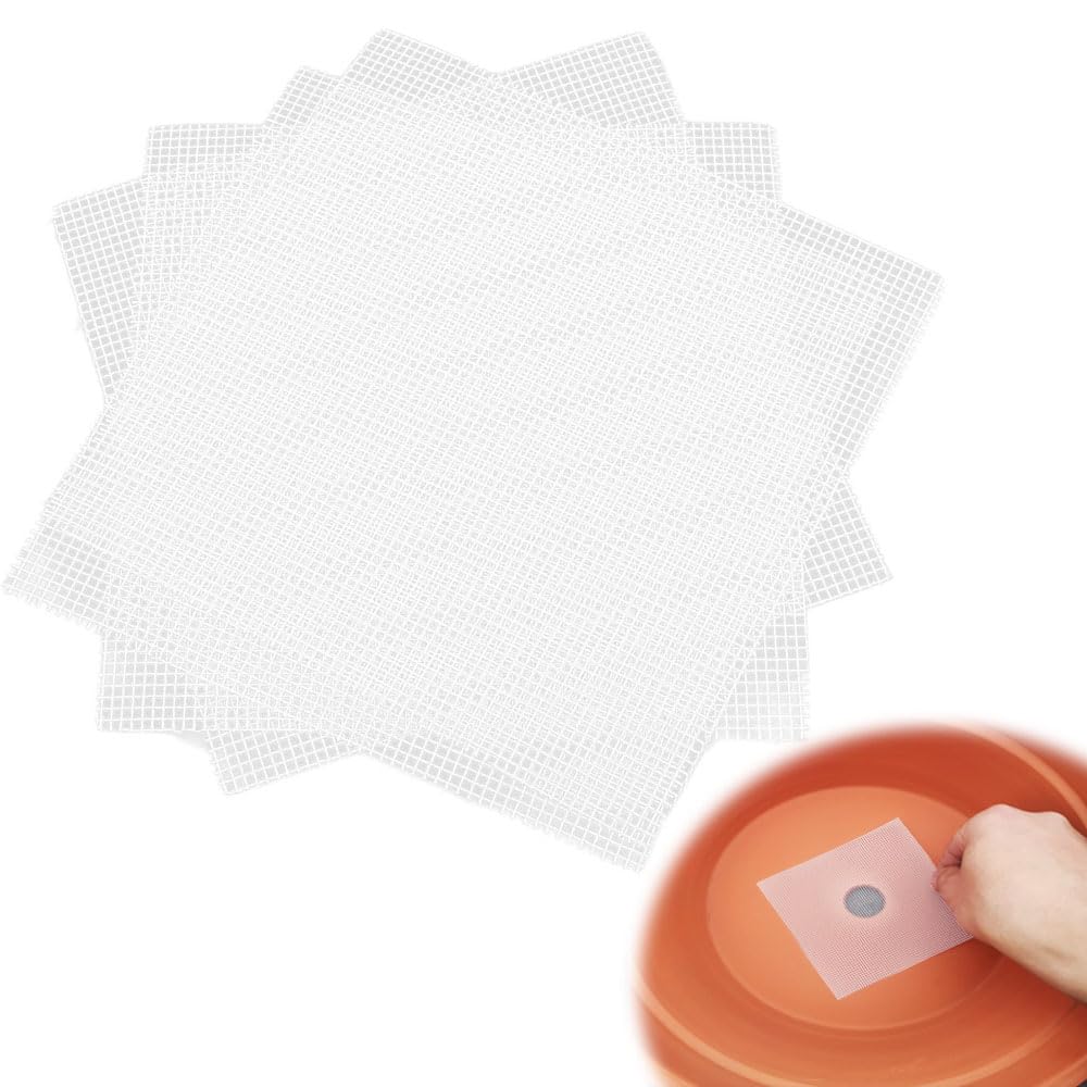 鉢底ネット 50個入り 10cmX10cm 植木鉢グリッド 底ネット 植木鉢穴メッシュパッド 鉢底アミ 腐食防止 ..