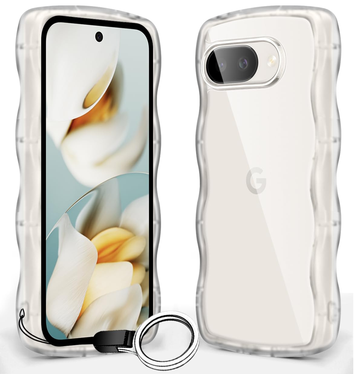 Google Pixel 9A ケース クリア 全面保護 スマホケース 人気 かわいい グーグル ピクセル 9a カバー 透明 耐衝撃 滑り止め 薄型 軽量 TPU レンズ保護 おしゃれ 落下防止 ワイヤレス充電対応（透明）