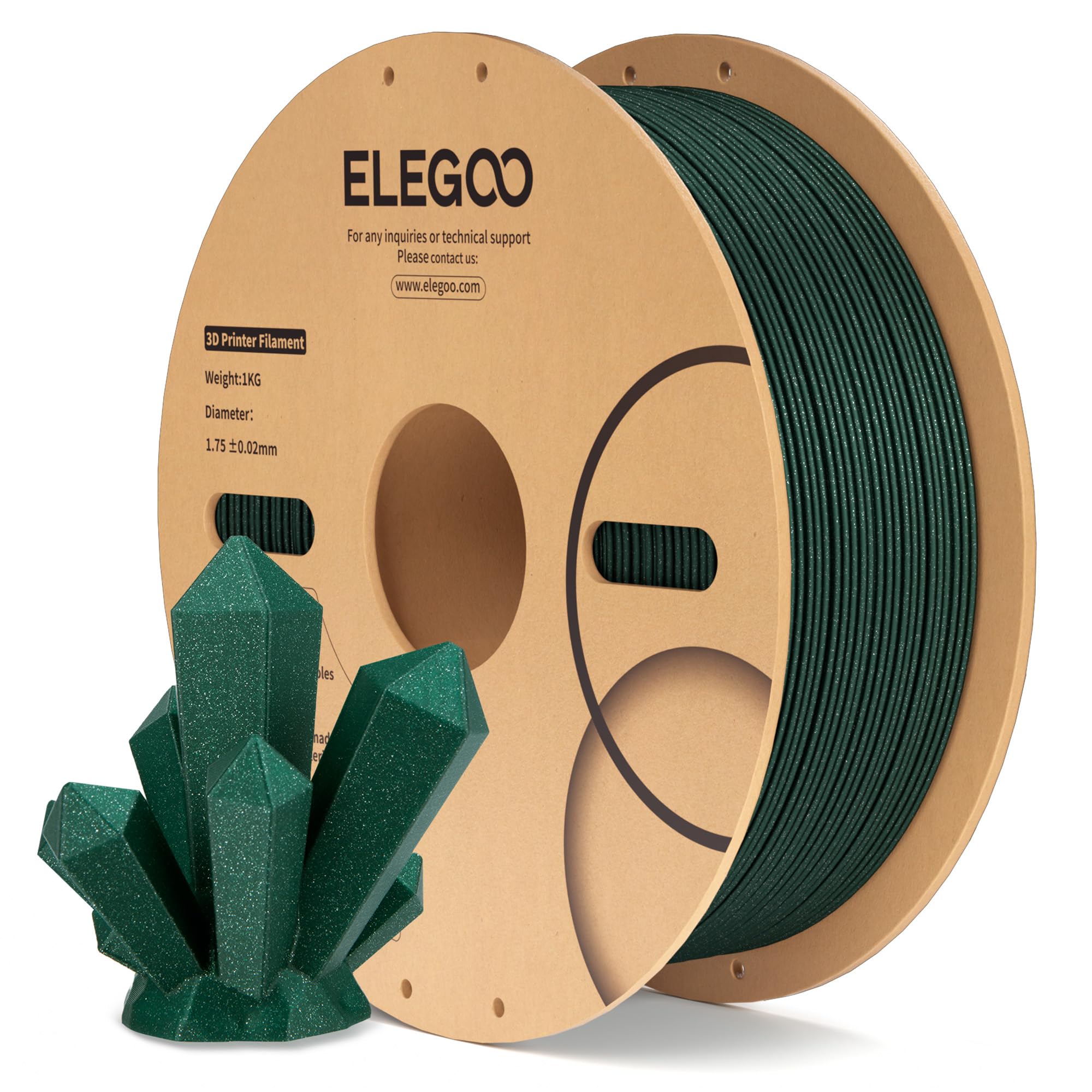 ELEGOO PLAե 1.75mm ѡ륰꡼ 1kg åȥ󥯥 3Dץ󥿡ե ˡ 0.02mm 1...