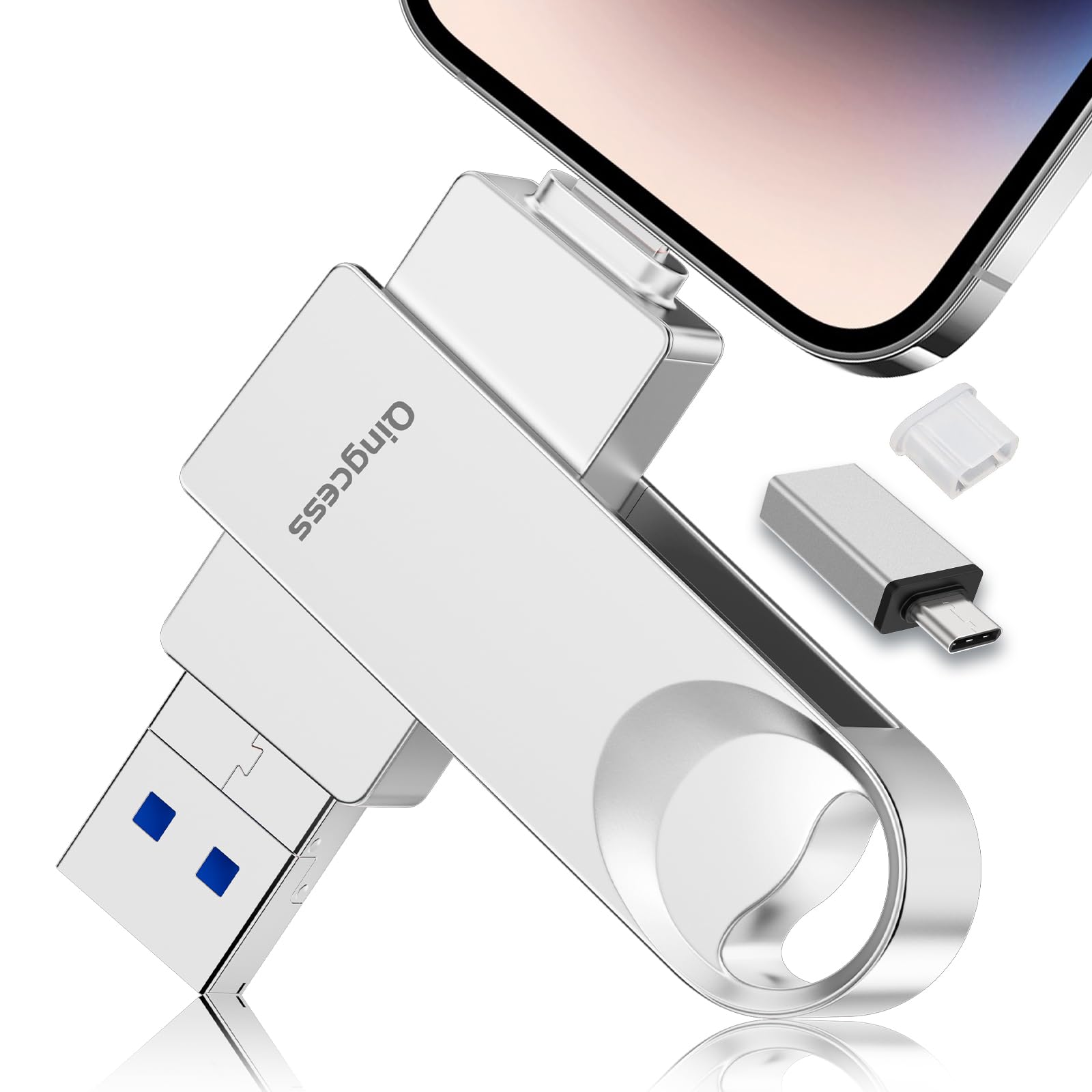 楽天Mr HedgeHog【256GB】Phone対応USBメモリ [アプリ不要 アルバム直保存] 外付けストレージ スマホ容量不足解消/写真保存バックアップ高速転送/耐久設計 Type-C対応 Pad/Android/PC兼用フラッシュUSBメモリー