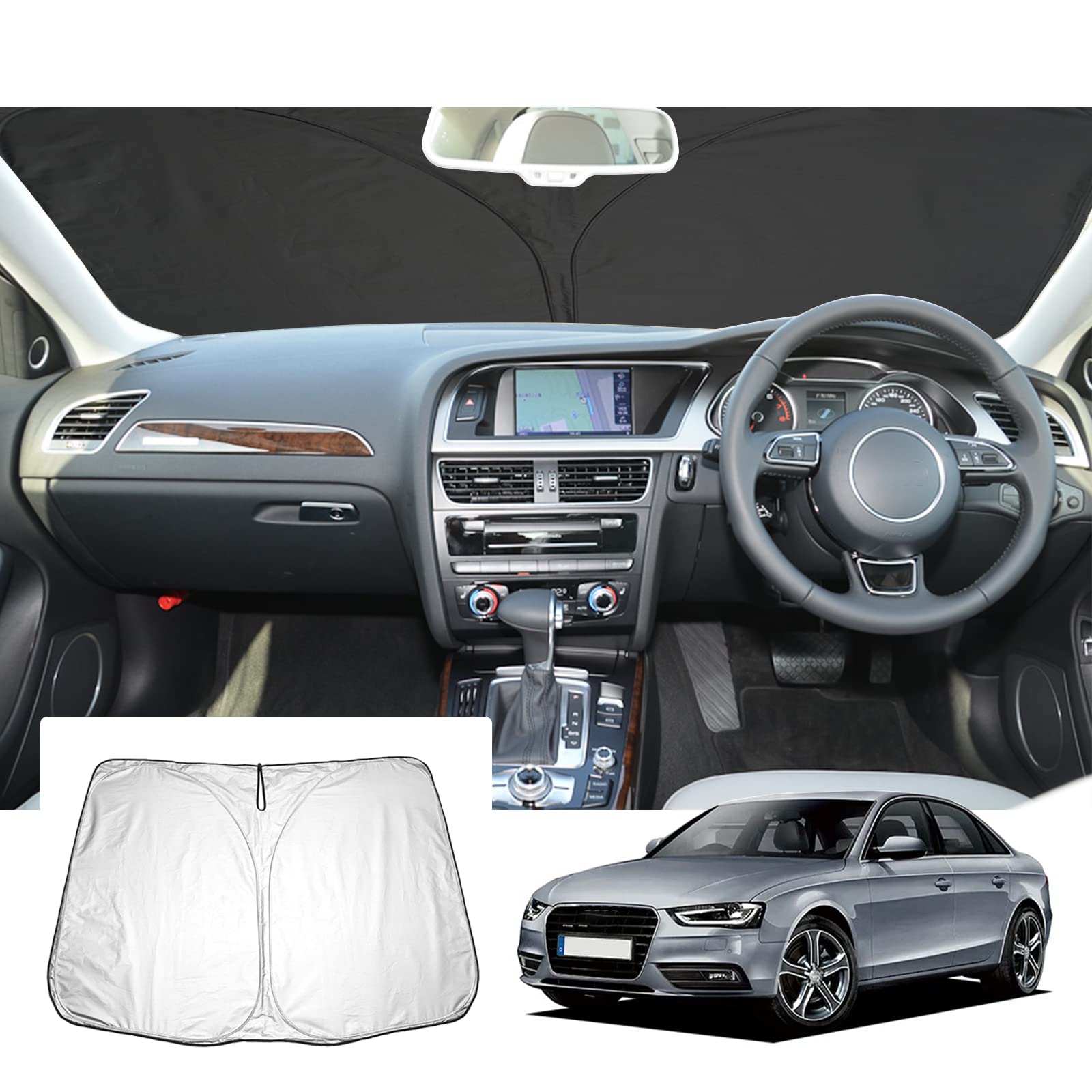 【GAFAT】diAu アウディ A4 B8系 RS4 S4 2008-2016 セダン 新型 専用 車用サンシェード フロントガラス..