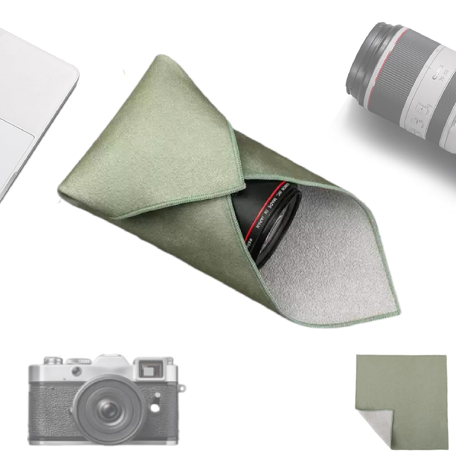 SensaBliss カメラ用ラップ ラッピングクロス カメラバッグクロス カメラ保護 レンズ保護 ピタットくっ..