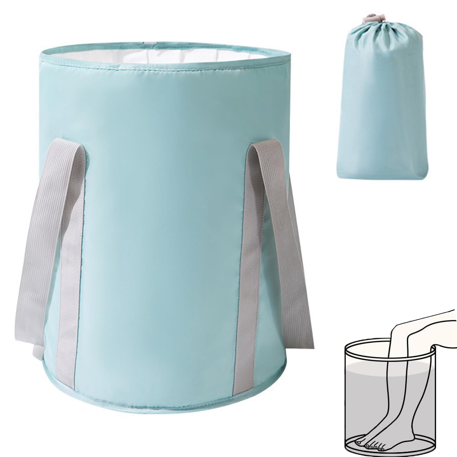 SensaBliss 折りたたみバケツ 足湯 バケツ 保温 大容量 深型 フットバス 折り畳み 泡脚桶 アウトドアバ..