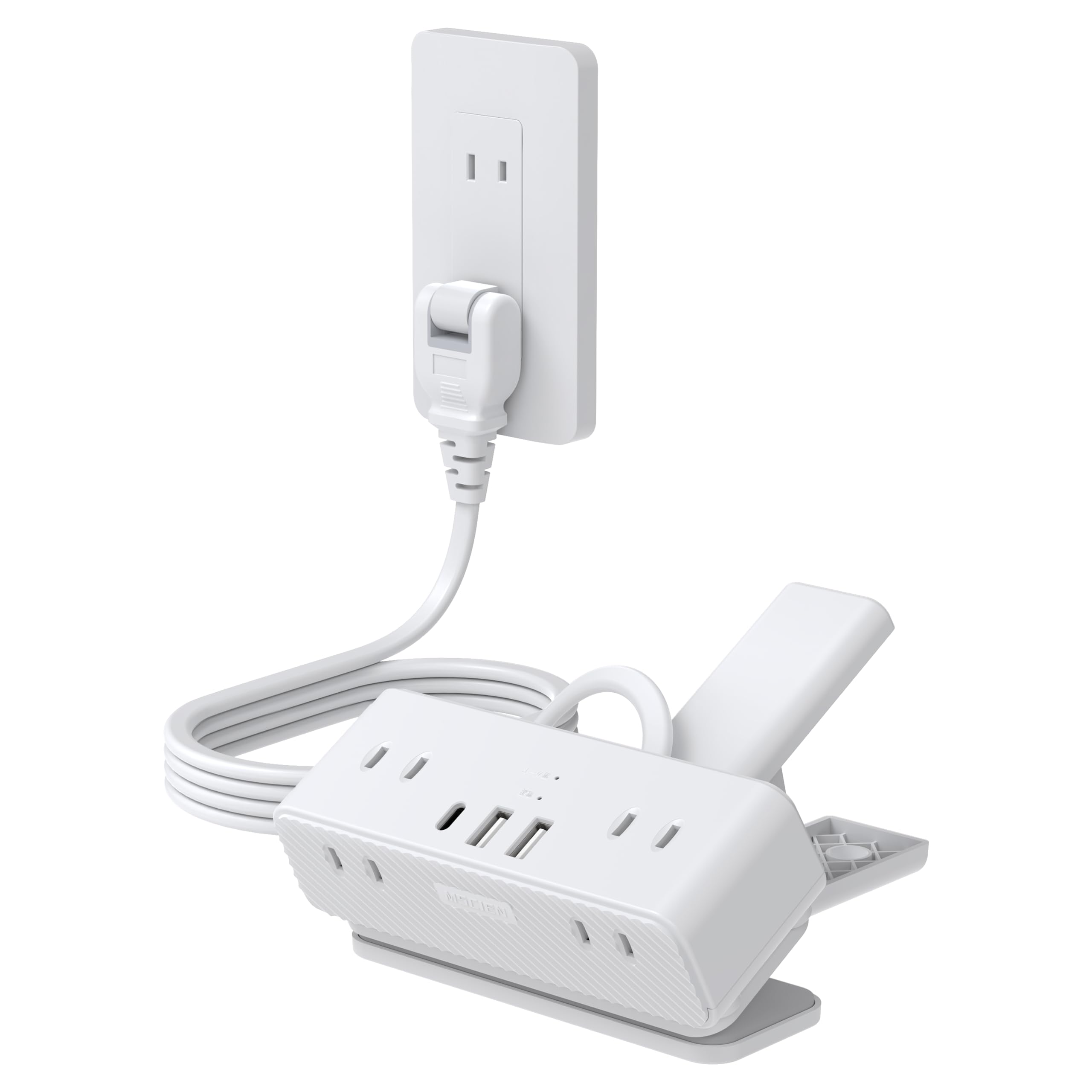 Rakuten - エムサイン(Mscien) 電源タップ クリップ 延長コード 2m usb付き 1個usb-c 2個usb-a 6個ac口 はさめる usb コンセント タップ テーブルタップ たこあしコンセント タコ足配線 分岐 スイングプラグ 壁掛け 卓上 おしゃれ