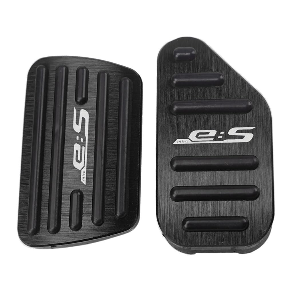 SAWAKAKI ダイハツ ミライース LA350S LA360S 専用設計 ロゴ付き アルミアクセルペダル ブレーキペダルカバー 2個セット（ブラック）