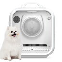 ペットドライルーム ドライヤー Totoro ball 小型犬 猫用 ドライハウス 乾燥機 ボックス 多頭用 過熱保護 風力/温度調節 花粉 犬 猫 エアシャワー対応 お風呂後 自動速乾 67L大容量 40dB静音性 取っ手付き (ホワイトPLUS)