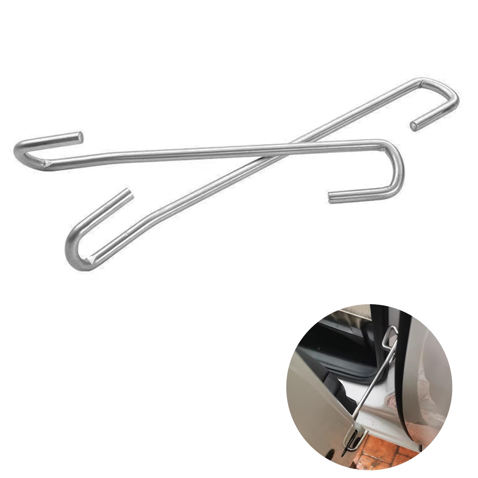 DFsucces 車用ドアストッパー 車用ドアロック 車内換気 18cm+23cm 車中泊 ドアストッパー 固定 バックドア リアゲート ドアストッパー ボーンバー アウトドア ドアロック可能 半開保持 半開き 隙間 固定（2個セット）