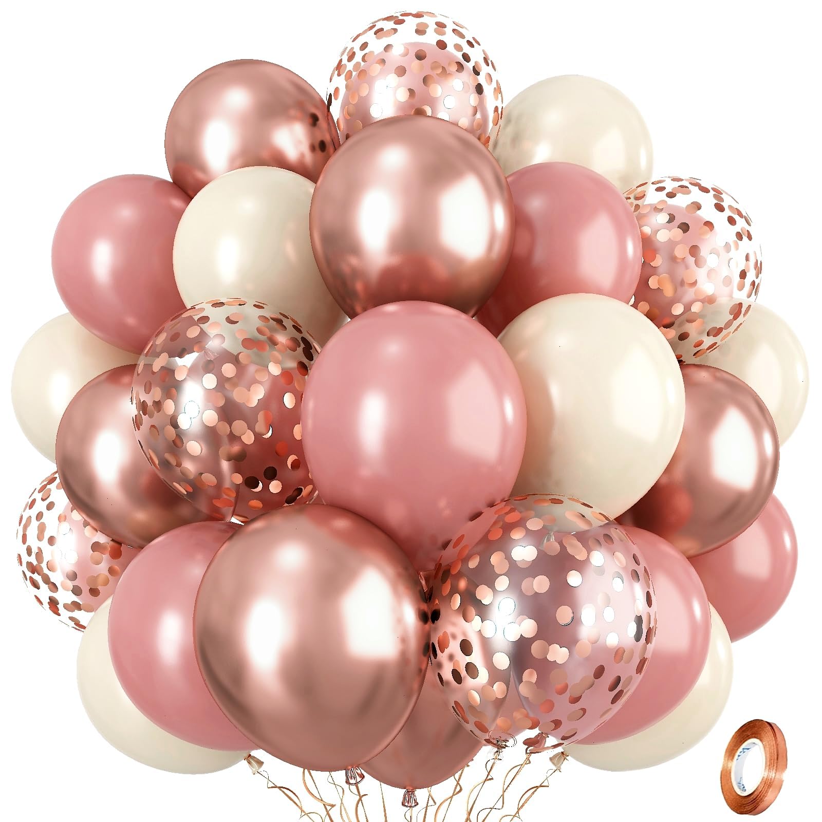 風船 バルーン 35個 ゴム風船 誕生日 飾り付け 12インチ ラテックス風船 ピンク ローズゴールドバルーン 紙吹雪風船 極厚 風船 女の子 女性 誕生日 バースデーパーティー 結婚式 記念日 イベント バルーンブーケ お祝い 飾り 100日祝い 飾り