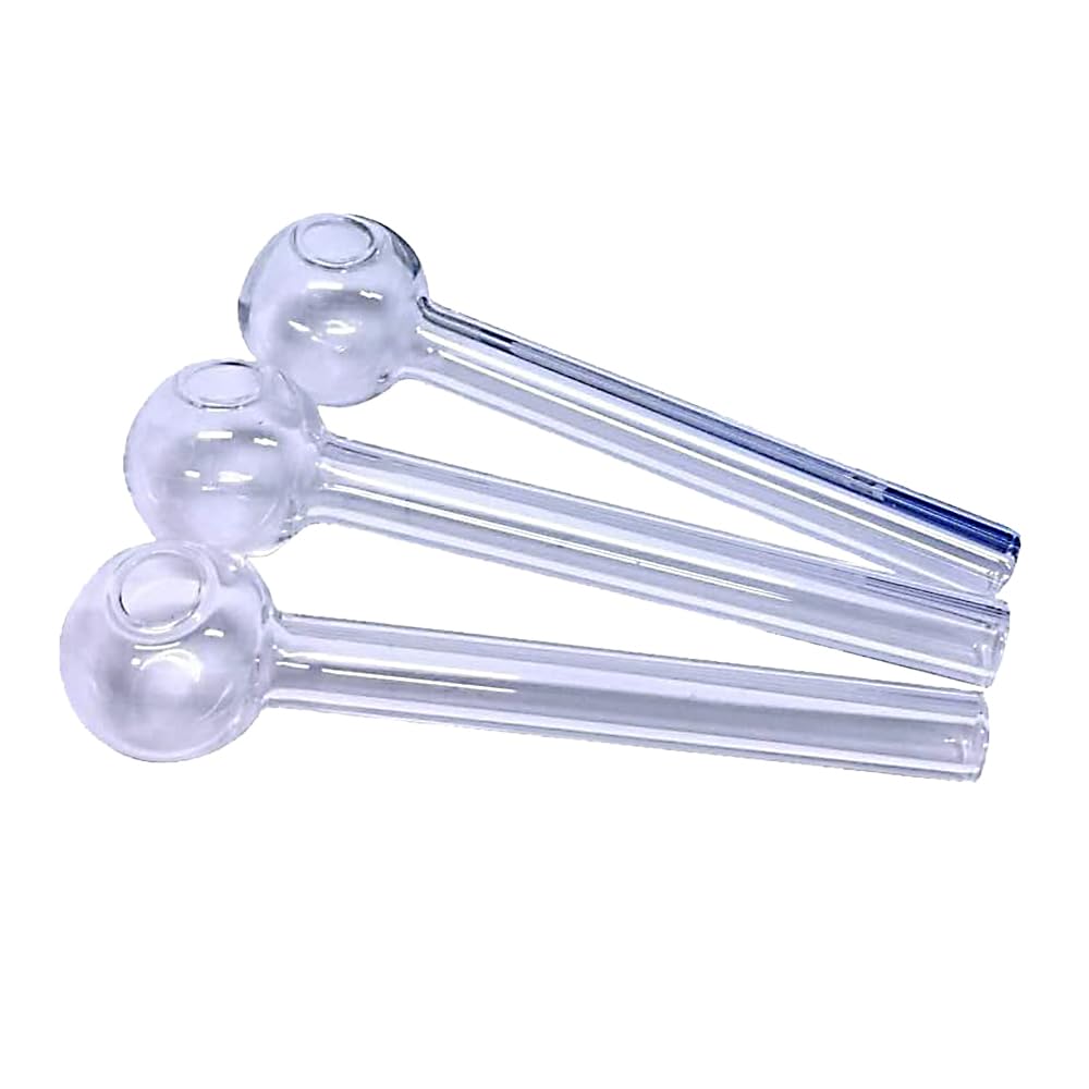 【薄型ガラス】 【3本セット】 ガラスパイプ ハッカパイプ メンソール 10cm 22mmφ glass pipe, ・透明 ..