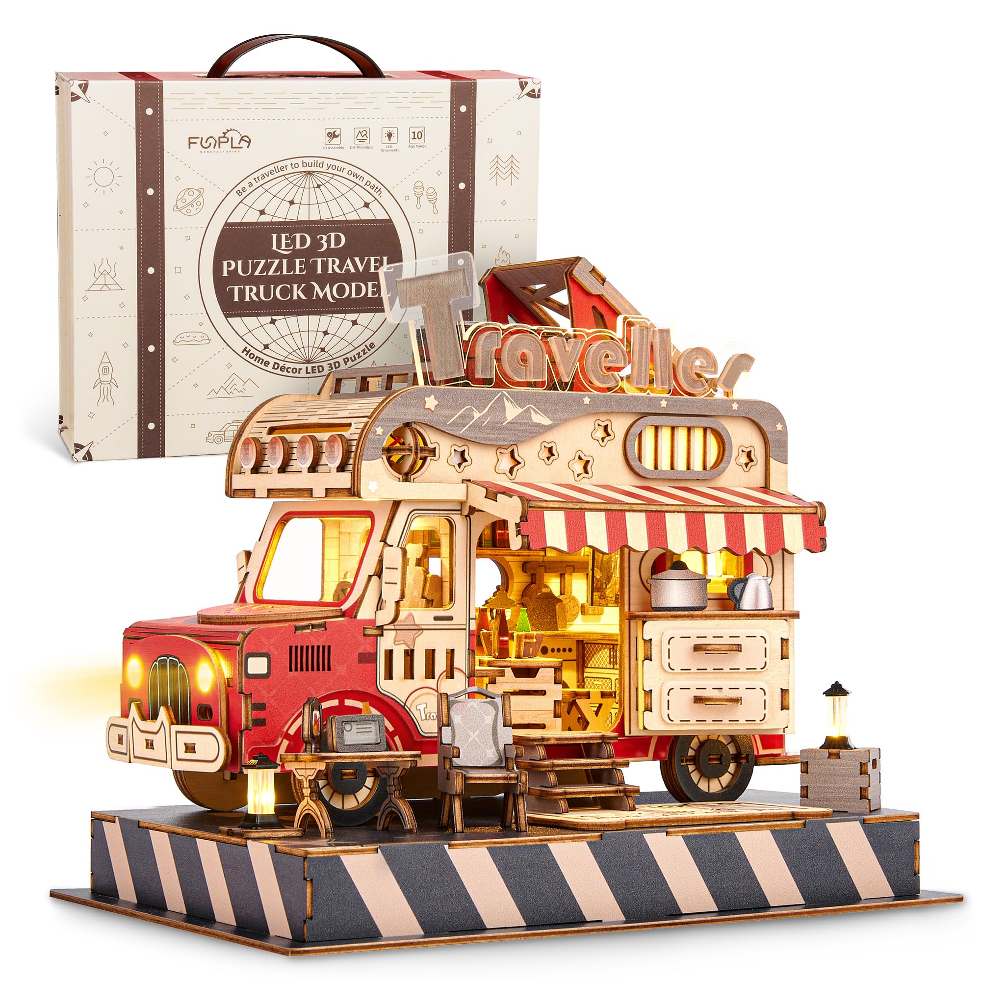 FUNPOLA Ω�Υѥ��� 3D�ѥ��� �����ѥ��� DIY�ߥ˥��奢 ����եȥ��å� �Ȥ�Ω�ƥ��å� LED�饤���դ� ���� �Ȥ����� �ΰ��� �Ҷ�����͸�...