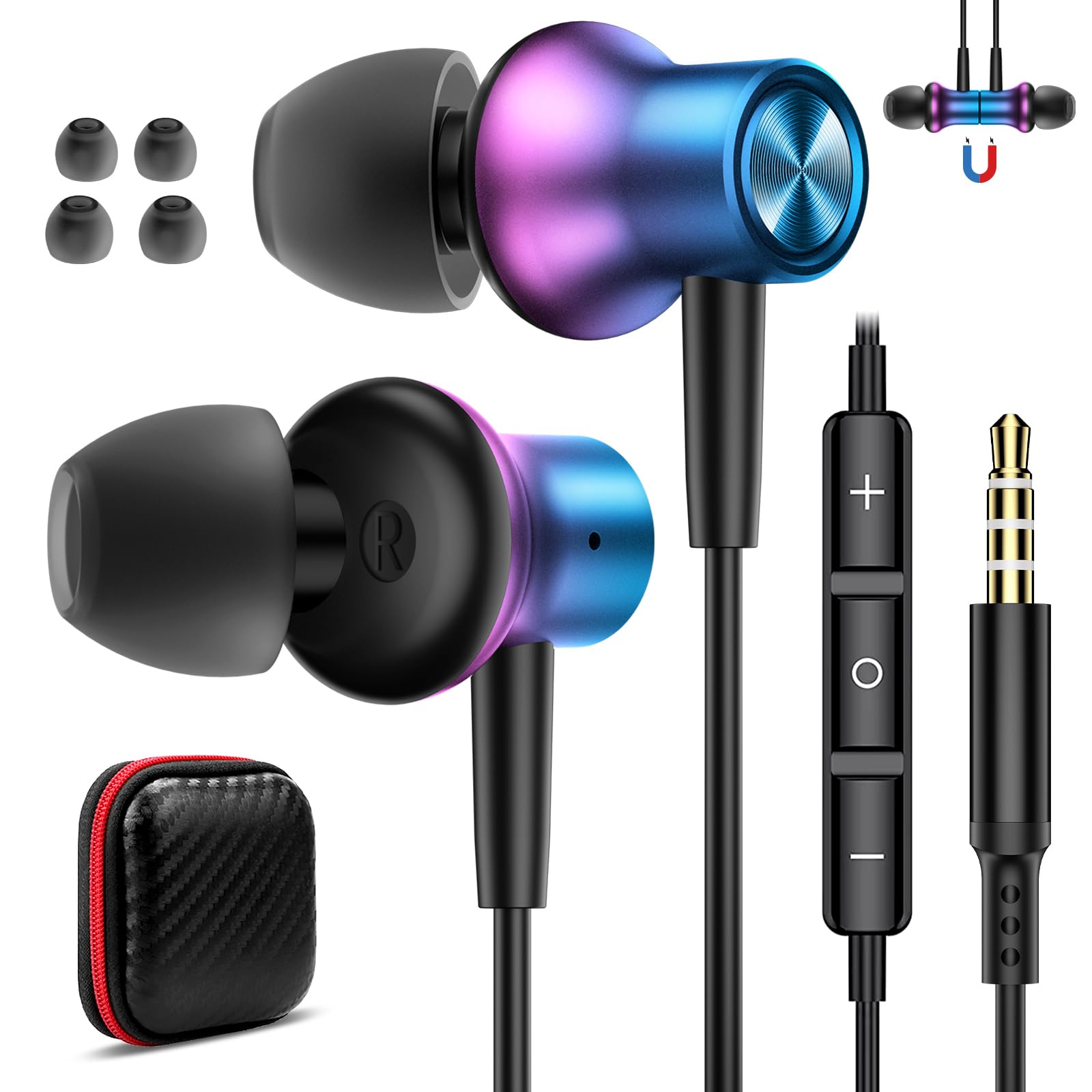 イヤホン 有線 マイク 付き 3.5mm カナル型 対応iPhone/iPad/iPod/Android PC 用 有線イヤホン 3.5mmイヤホンジャック 通話可能 リモコン 音量調節 対応AQUOS/Xperia/xiaomi Redmi/OPPO/P