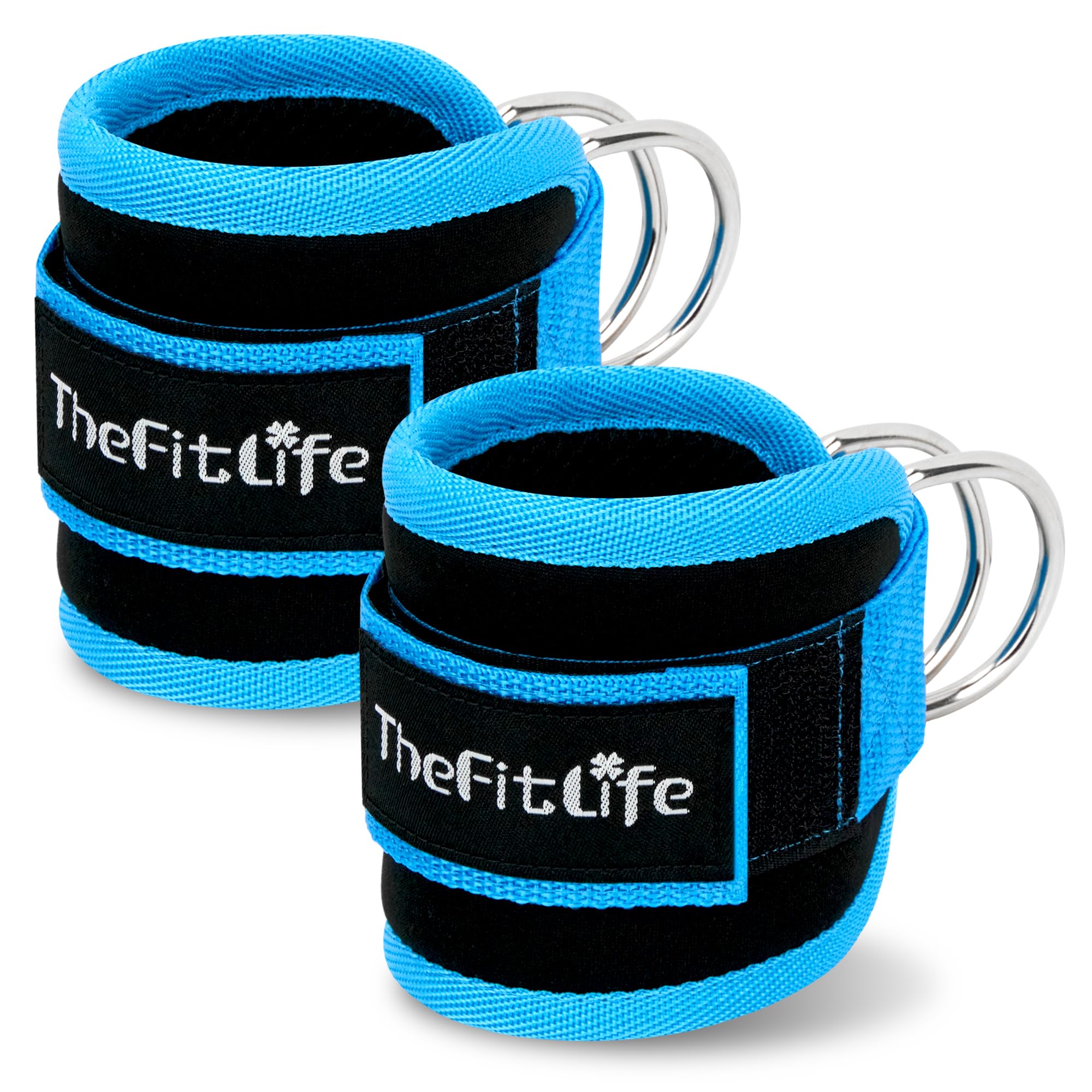 TheFitLife アンクルストラップ お尻 トレーニング 美尻 ケーブルマシン アタッチメント お尻筋トレ アンクルバンド 足首ストラップ 2個セット (ブルー)