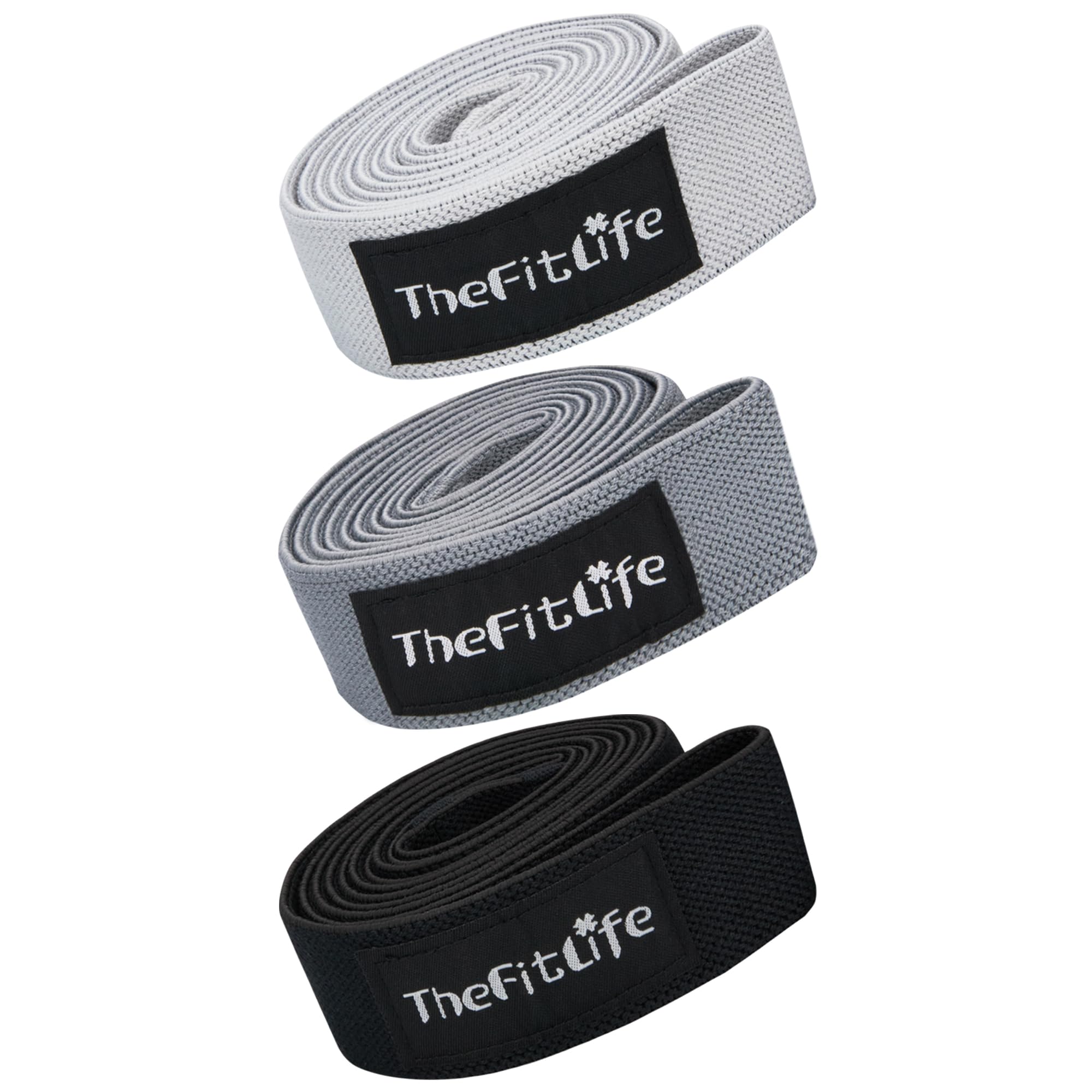 TheFitLife トレーニングチューブ 筋トレチューブ ゴムチューブ レジスタンスバンド ストレッチバンド フィットネスバンド (ライトグレー/グレー/ブラック)