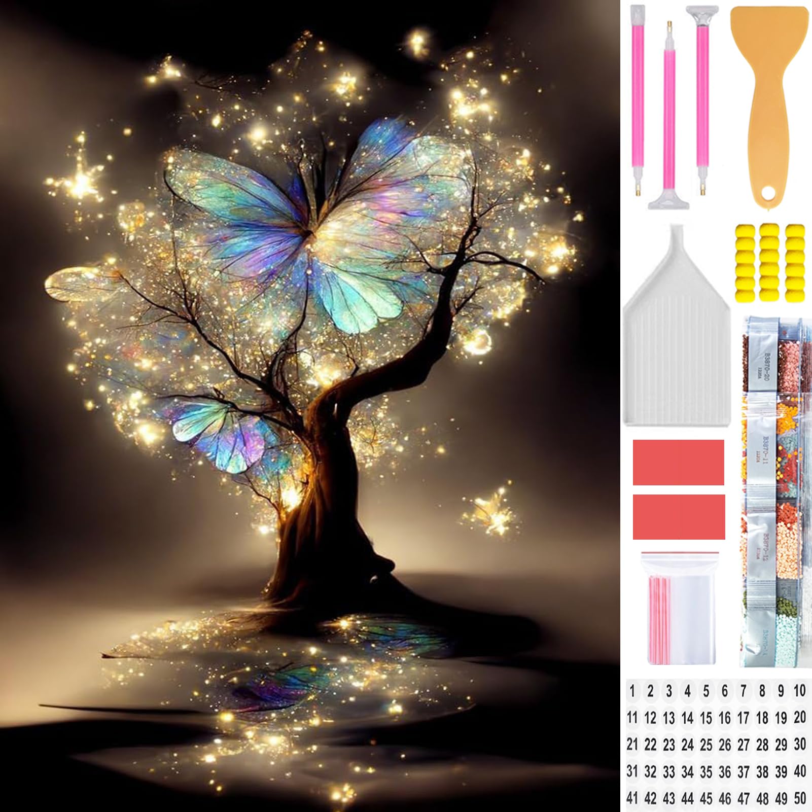 Amyaker ダイヤモンドアート キット 四角いビーズ 全面 ダイアモンドビーズ絵画キット 日本語キャンバス DIY 手作り絵画 手芸キット モザイクアート ...