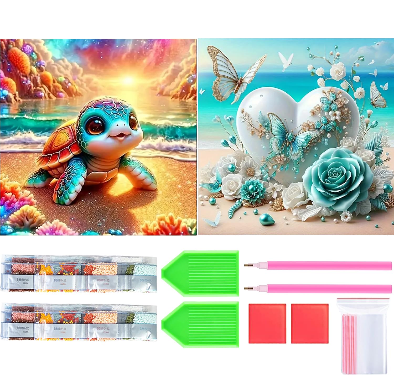 Amyaker ��������ɥ����� ���å� �ݤ��ӡ��� �ե��󥿥������� 2�ĥ��å� ���������ɥӡ������襭�å� DIY ���골�� �⥶���������� 5D ��...