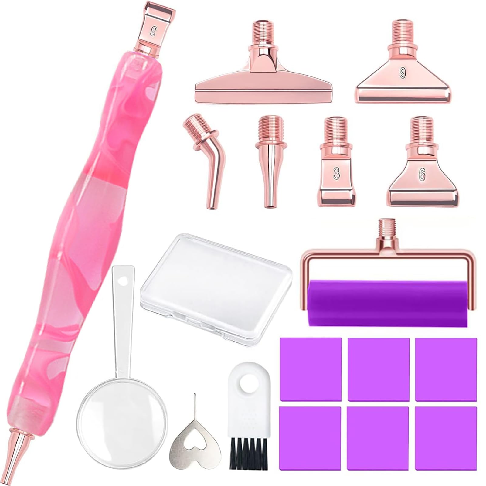 Amyaker ダイヤモンドアート ペインティング ペン キット ダイアモンド塗装ツールセット ねじ鋼銀色金属置換ダイヤモンドペン 調整板 ダイャモンド塗装ロー...