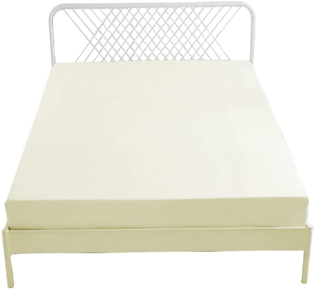 ボックスシーツ クイーン 160x200x30cm アイボリー マットレスカバー 無地 マチ部分約30cm 全周ゴム付き ベッドシーツ ベットカバー 柔らかい 洋式・和式兼用 毛玉なし 着脱簡単 抗菌防臭 防ダニ