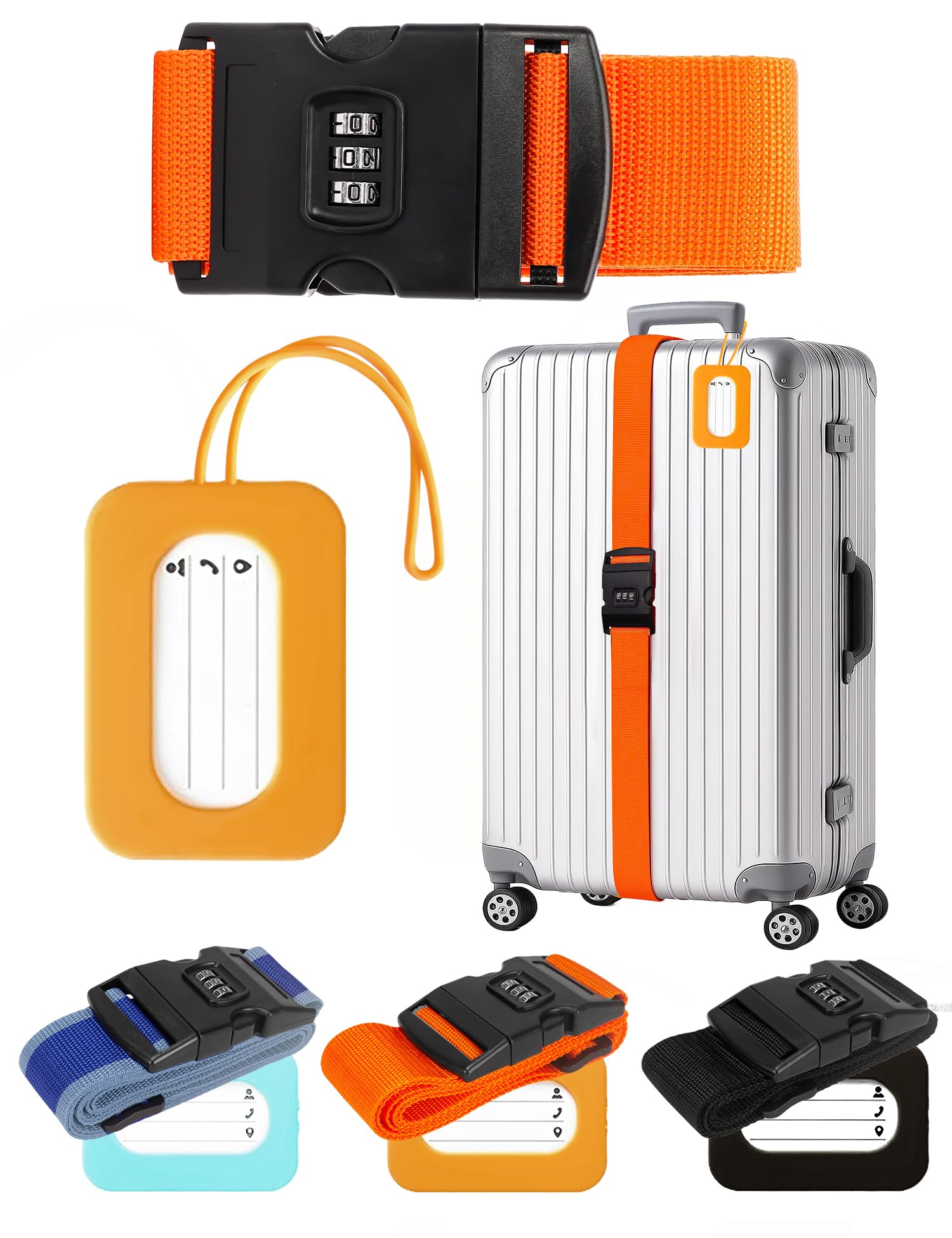 スーツケースベルト 鍵付き キャリーケース ベルト 軽量 3桁ダイヤル式 バンド 調整可能 I字型 固定ベ..