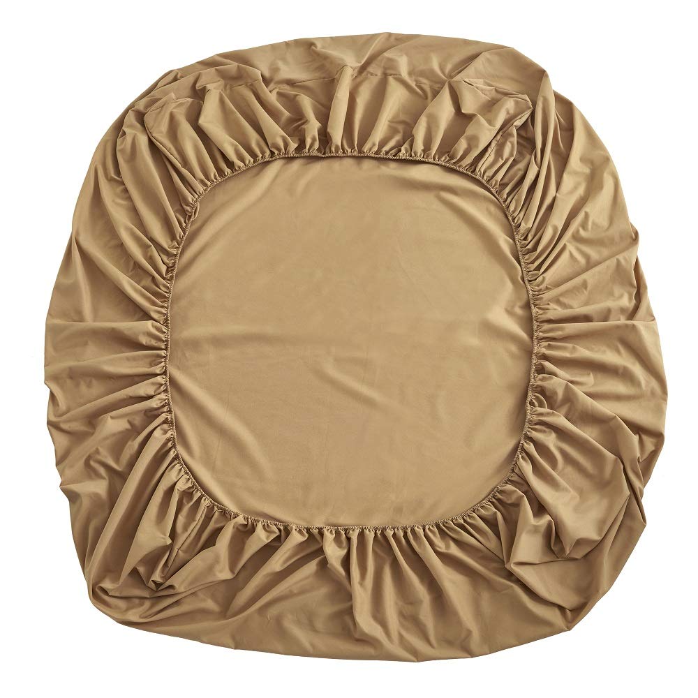 ボックスシーツ ダブル マットレスカバー キャメル 無地 マチ部分約30cm 全周ゴム付き ベッドシーツ ベットカバー 柔らかい 洋式・和式..