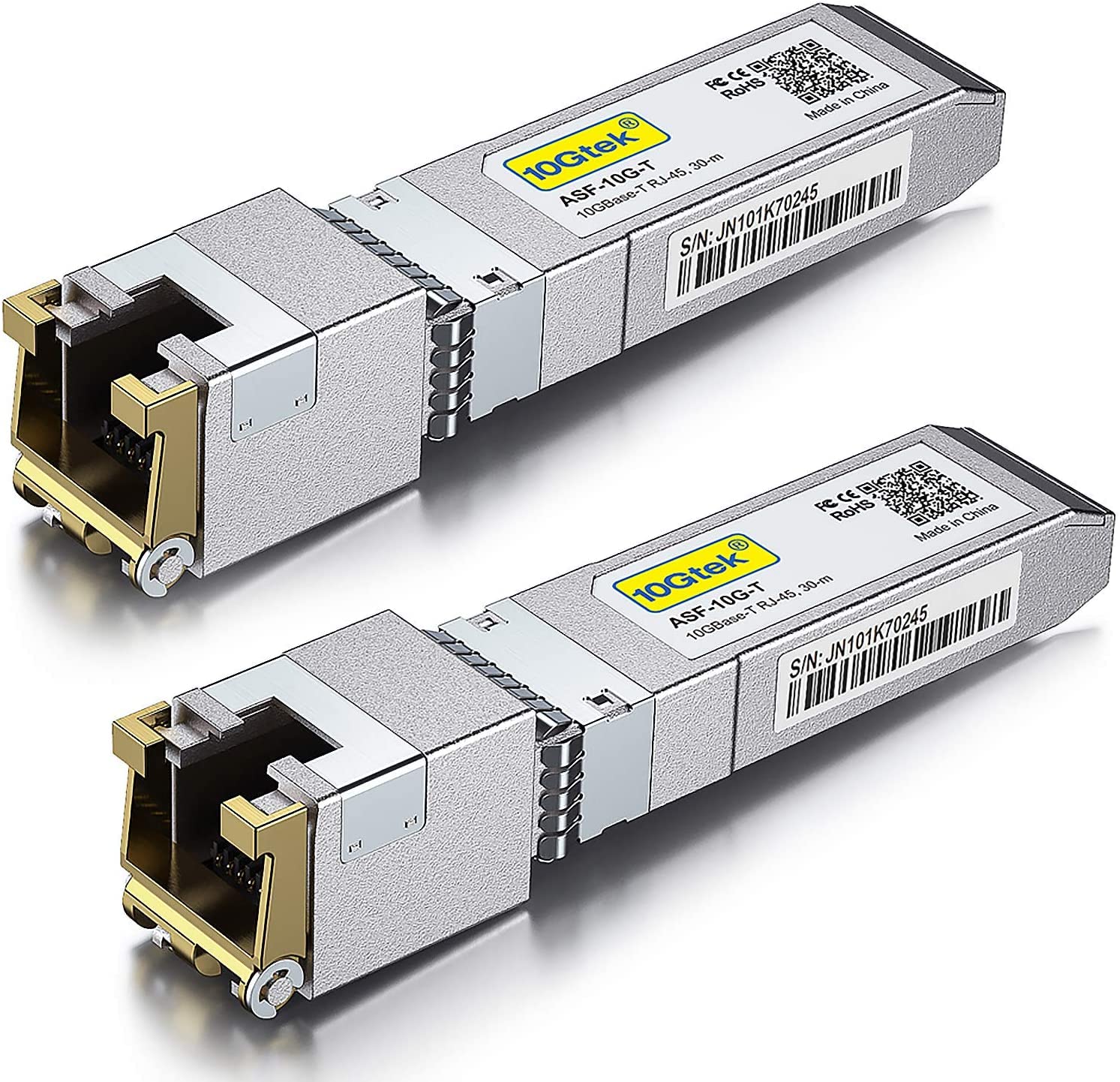Rakuten - 10Gtek 10GBase-T SFP+モジュール, 10G-T, 10Gカッパー, RJ-45 SFP+ CAT.6a, 最大30m, 光トランシーバ, Cisco SFP-10G-T-S、Meraki、Netgear、Ubiquiti UF-RJ45