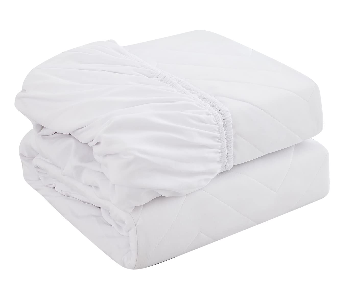 パッド一体型ボックスシーツ シングル 100x200x30cm 薄型 敷きパッド オールシーズン快適 ベッドパッド 防ダニ 抗菌防臭 吸汗 速乾 ゴムバンド付き 洗える ホテル仕様 ホワイト