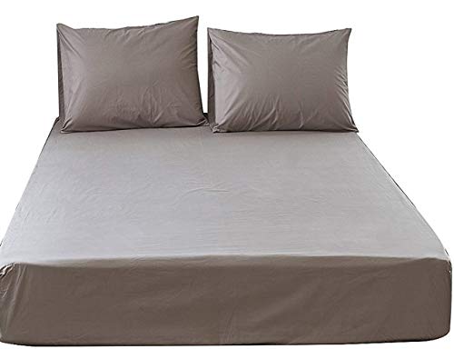 ボックスシーツ セミダブル マチ35cm グレー ベッドシーツ 綿100 マットレスカバー 全周ゴム 着脱簡単 BOXシーツ コットン 肌触り 洗える 抗菌防臭 防ダニ