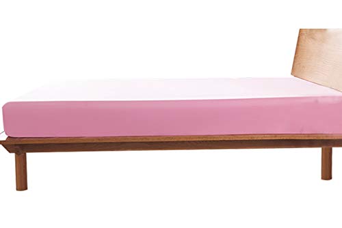 Rakuten - ボックスシーツ クイーン マチ35cm ピンク ベッドシーツ 綿100 マットレスカバー 全周ゴム 着脱簡単 BOXシーツ コットン 肌触り 洗える 抗菌防臭 防ダニ