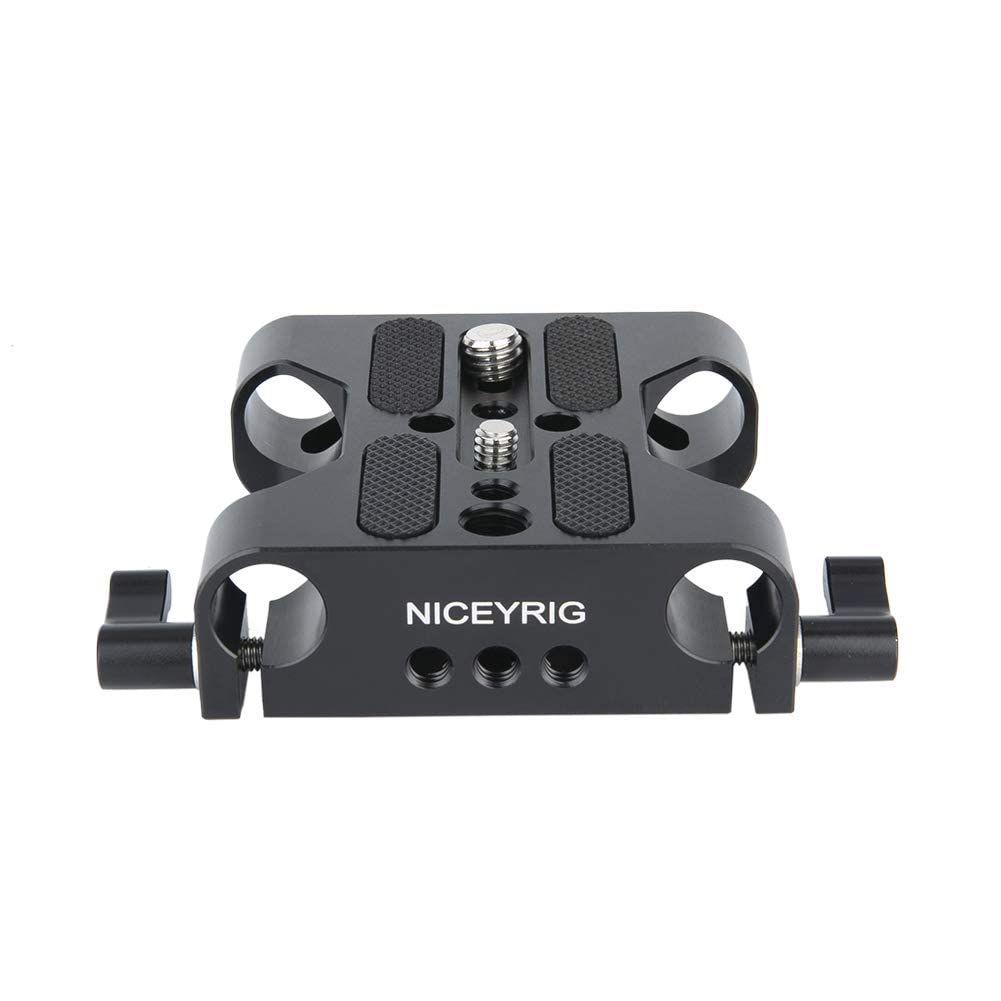 NICEYRIG カメラベースプレート 多用途U-ベース ロッドレールクランプ付き アルミ製 汎用ベースプレー..