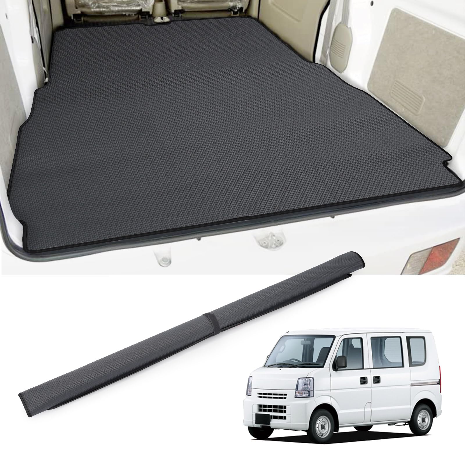 BUYFULL da64v ラゲッジマット da64v 荷室マット エブリイバン da64v マットにベルクロ付き 軽量 巻け..