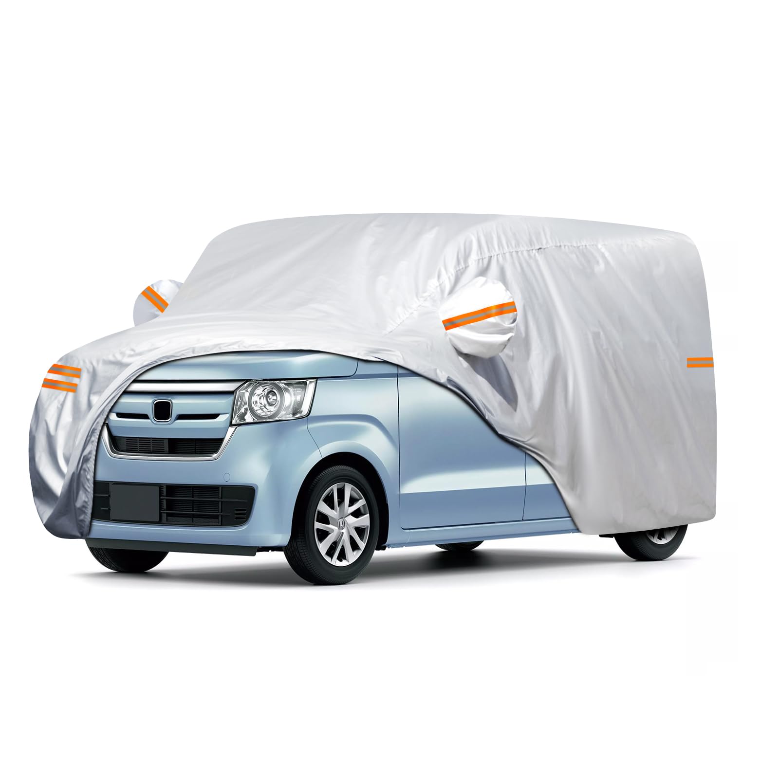 CEMOFE 車カバー N-BOX 専用設計 同サイズ軽自動車対応 ボディーカバー 210Dオックスフォード製 防水 防風 防雪 日焼け防止 反射ストライプ付き 凍結防止 車体カバー N-BOX カー用品