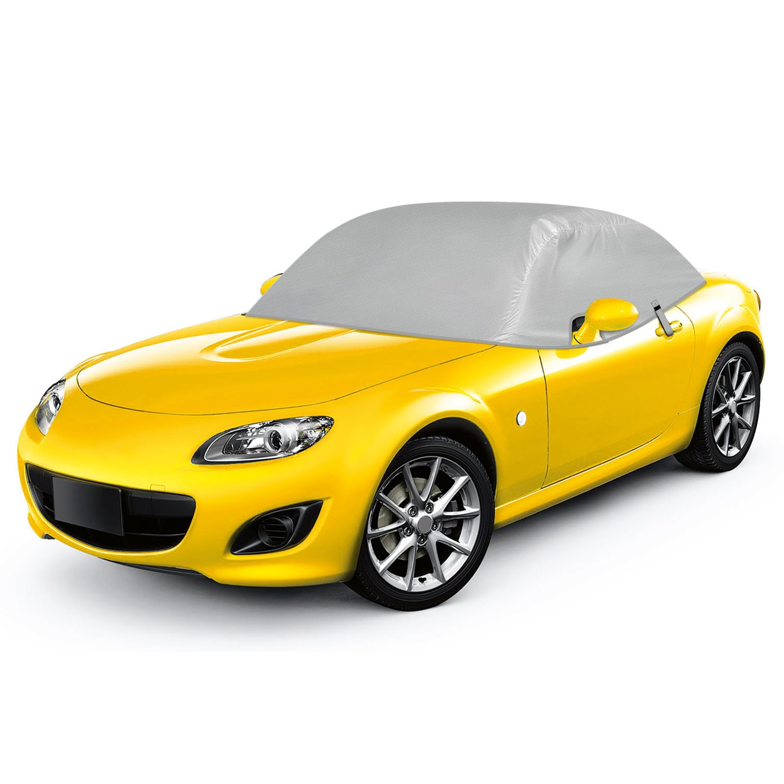 車用カバー マツダ ロードスター NC ハーフカバー MX-5 NC 適用 600D生地 ROADSTER用 防水 雪対策 防塵 ロードスター アクセサリー 収納袋付 動物の足跡 落ち葉対応