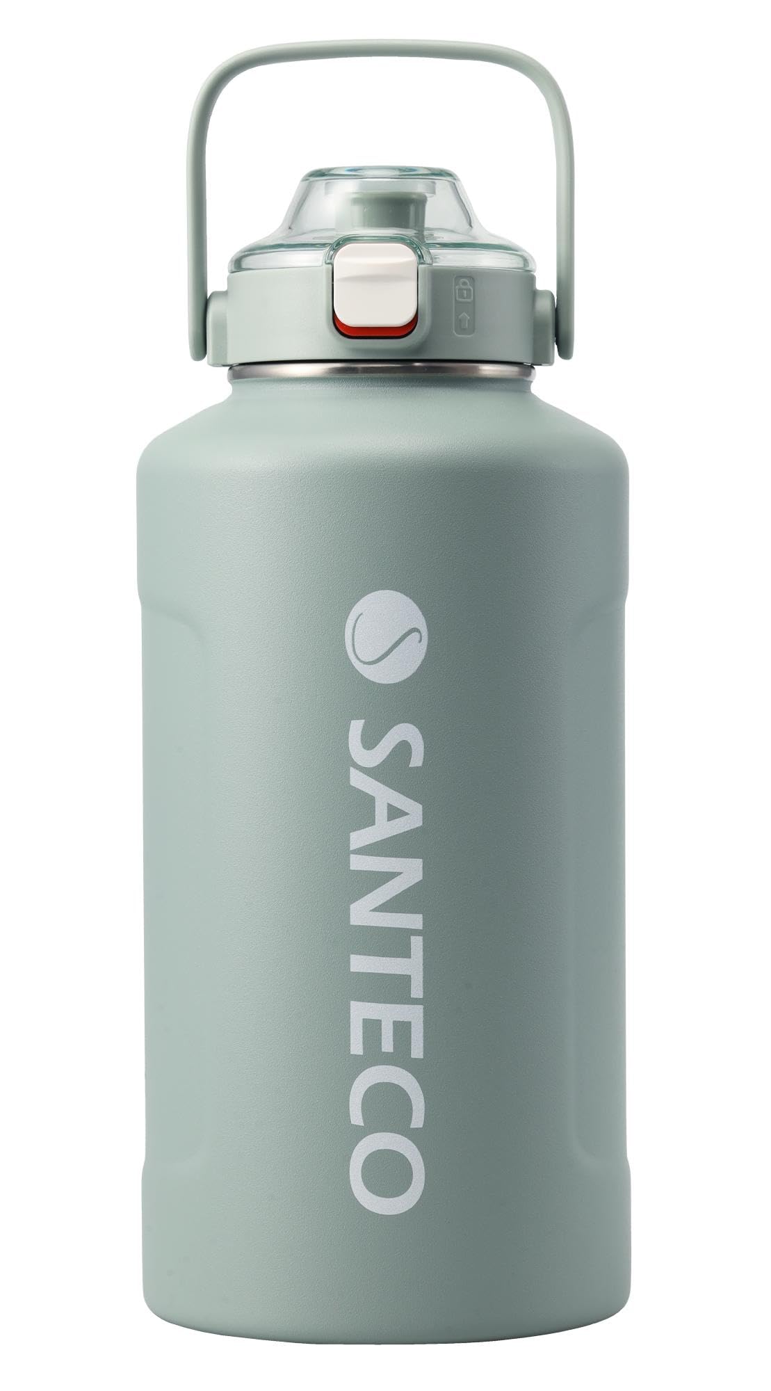 Rakuten - SANTECO 水筒 真空断熱 大容量 魔法瓶 保冷 保温 1900ML ストロー付き 直飲み スポーツドリンク対応 おしゃれ 広口 ステンレスボトル ERIE アッシュブルー