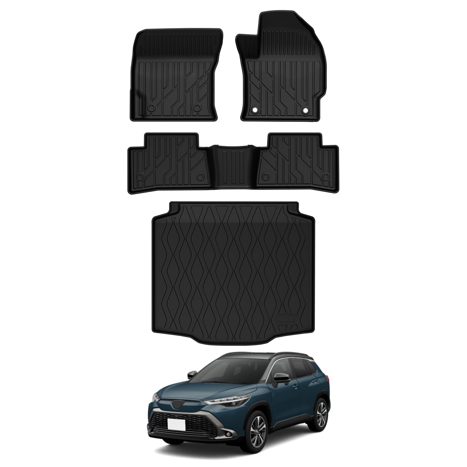 CARVANTA トヨタ カローラクロス 10系 3D フロアマット + トランクマット フルセット 立体フロアマット..