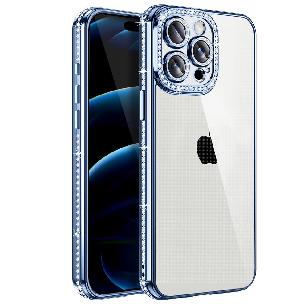 Rakuten - MuZiF iPhone 12 Pro Max 用 ケース クリア メッキ加工 キラキラ 背面全透明 サラウンドレンズ保護 カメラ保護 TPU ソフトケース 薄くて軽い 女性 人気 耐衝撃 ラップホール付き アイフォン 12 Pro Max 用 スマホケー