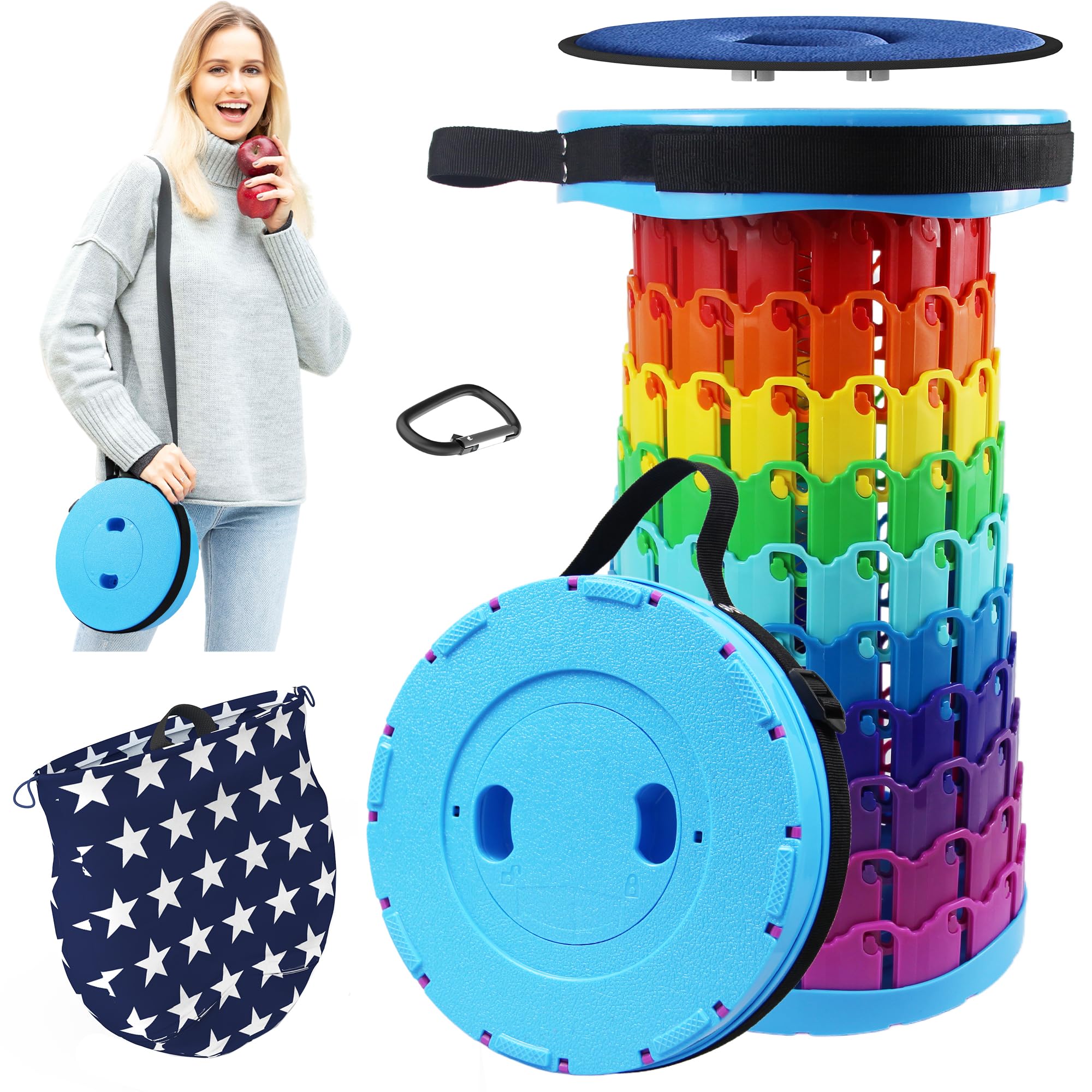 折りたたみイス 折り畳み椅子 軽量 アウトドアチェアコンパクト 伸縮式 おりたたみいす クッションつき 収納バッグとカラビナ付き 高度調節可能 46CM 耐荷重270kg 持ち運び便利 一秒開閉できる 旅行 キャンプ 椅子 行列待ち 釣り ハイキング 風呂