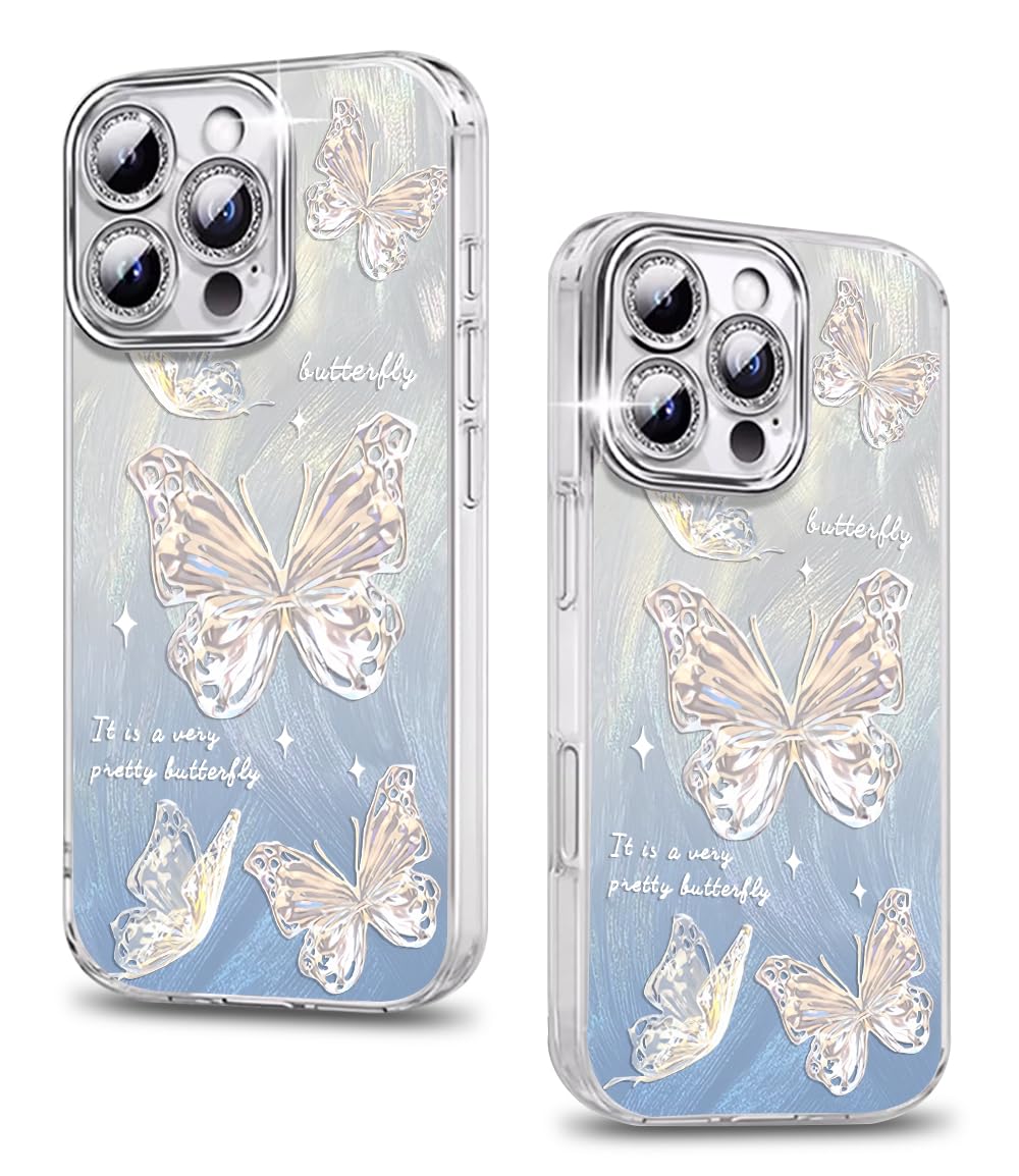 Rakuten - MuZiF iPhone 14 Pro 用 ケース 可愛い ちょう かわいい 韓国 ケース 薄くて軽い 人気 おしゃれ 蝶々 スマホケース 耐衝撃 携帯カバー レンズ保護 携帯ケース アイフォン14 Pro 用 スマホカバー (iPhone 14 Pro,