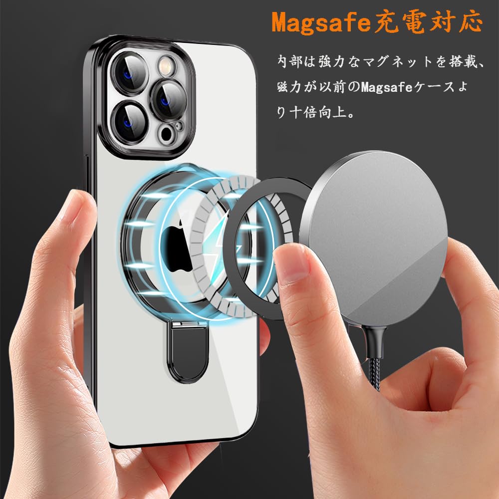 Rakuten - MuZiF iPhone 12 Pro 用 ケース MagSafe対応 リング付き クリア メッキ加工 カバー 車載ホルダー対応 多機能 レンズ保護 薄型軽量 耐衝撃構造 透明柔らかいTPU アイフォン12 Pro 用 磁気カバー クリアケース（iPhon