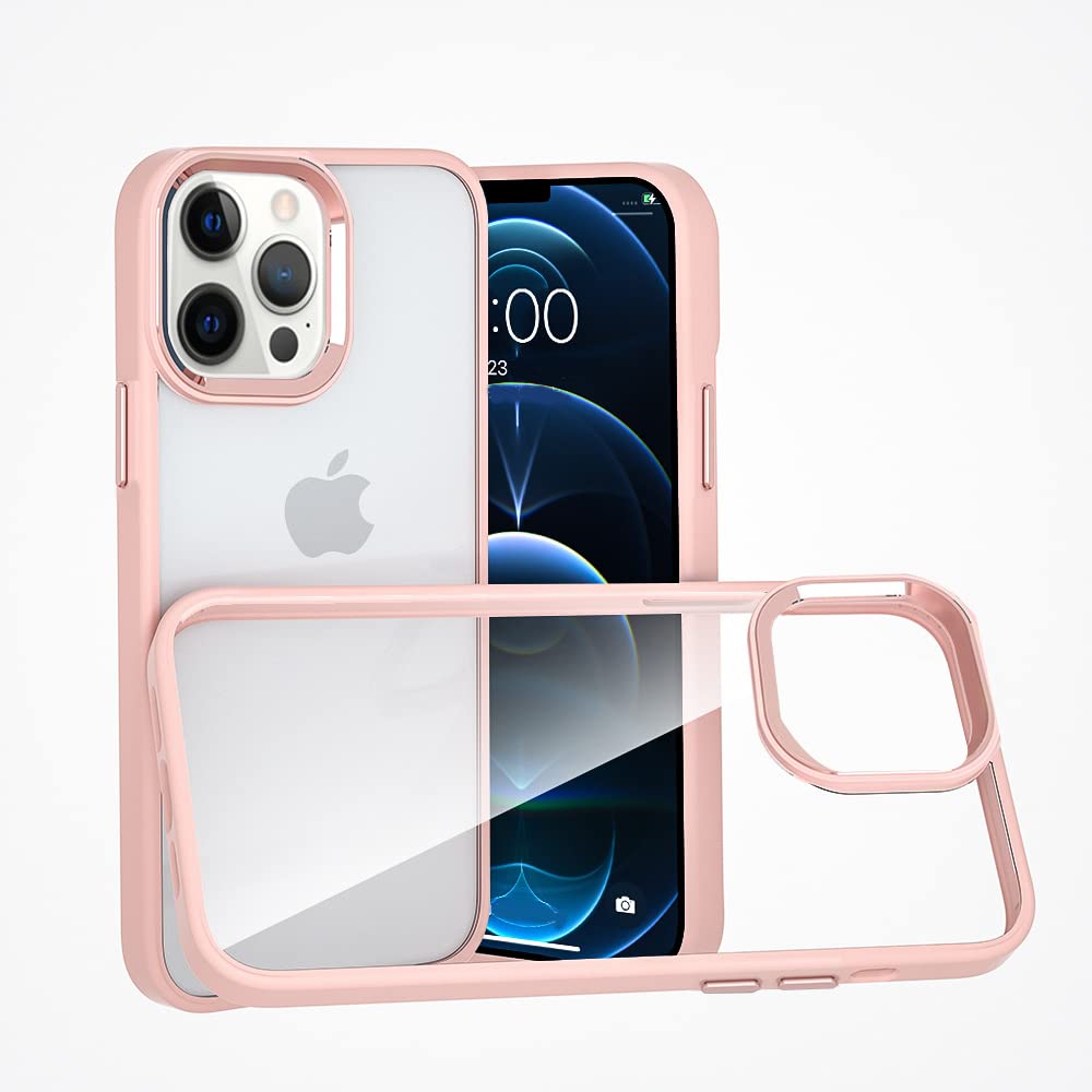 Rakuten - MuZiF iPhone 12 Pro Max 用 ケース クリア 薄型軽量 耐衝撃構造 全面保護 黄変防止 擦り傷防止 透明 PC 背面クリア アイフォン12 Pro Max 用 カバー クリアケース（ピンク）